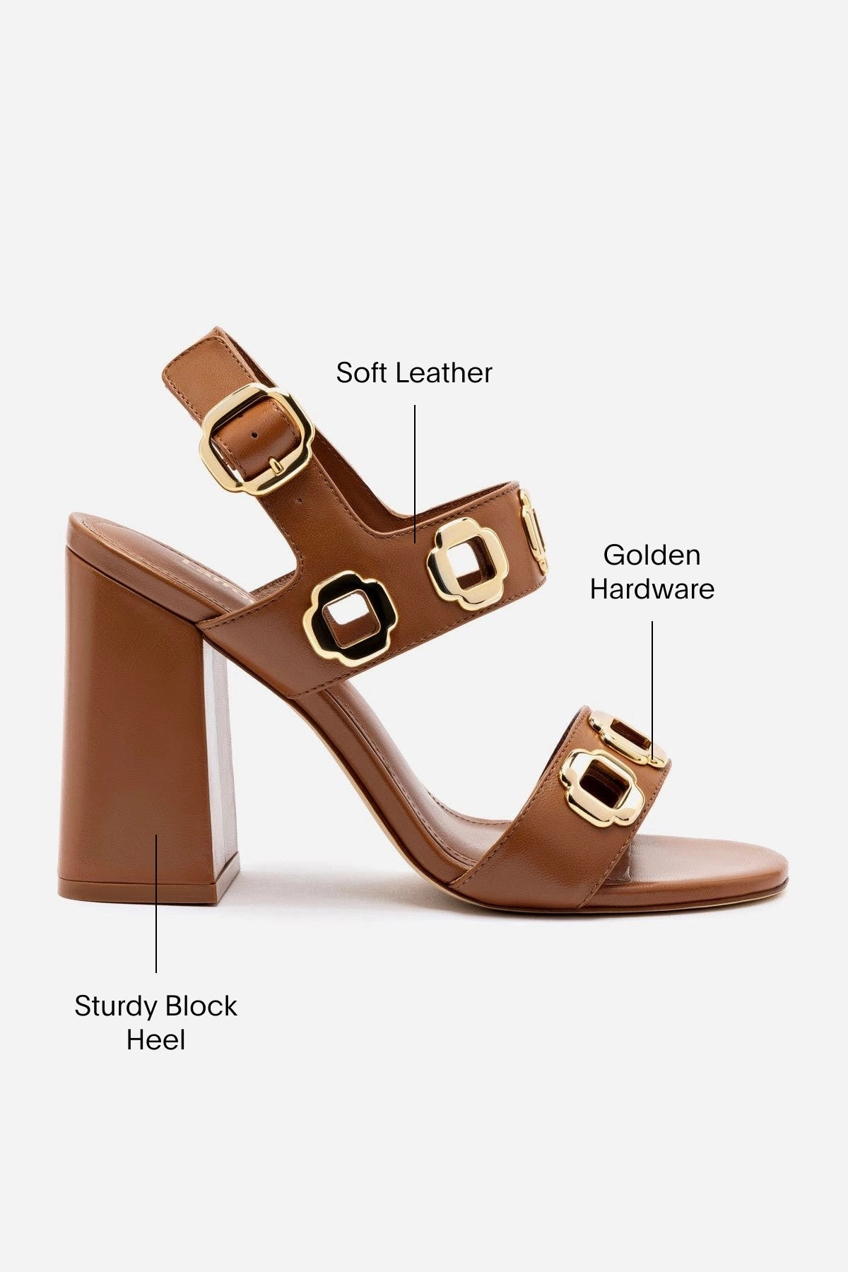 Milan Hi Sandal In Caramel Leather Zero Drop Platform Compression Molding