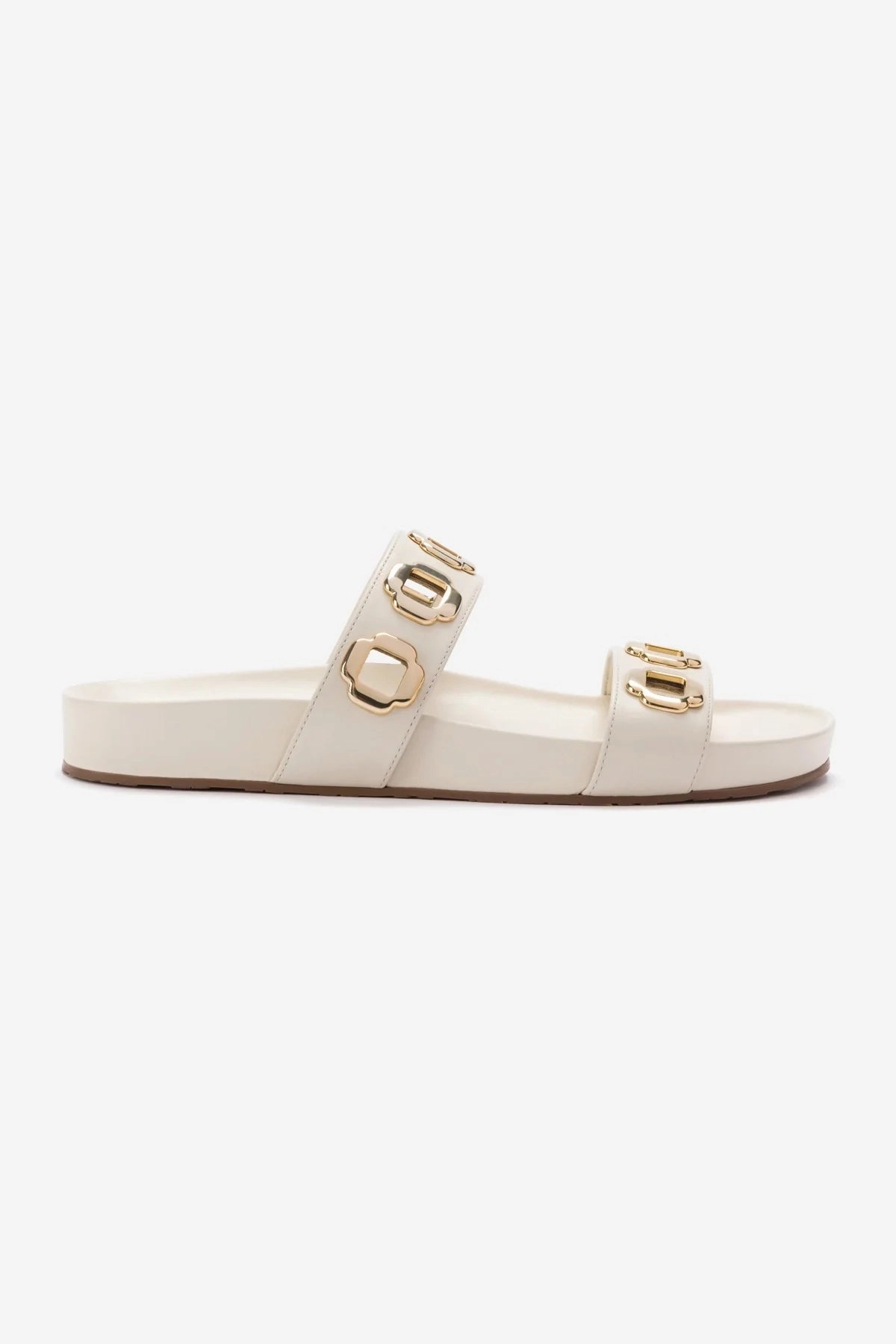 Comfort Wedge Milan Slide In Ivory Leather