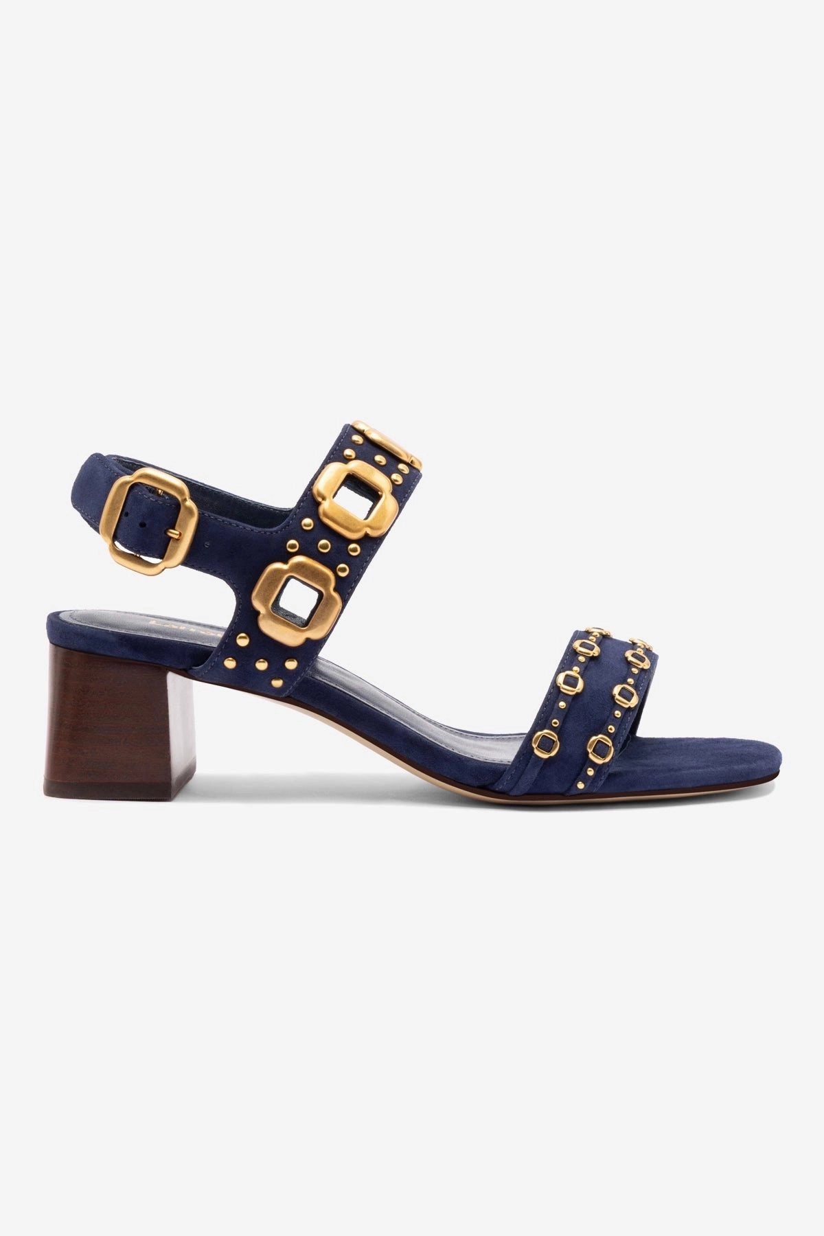 Milan Studs Block Sandal In Navy Suede Supportive Core Weekend Warriors Comfort footbed