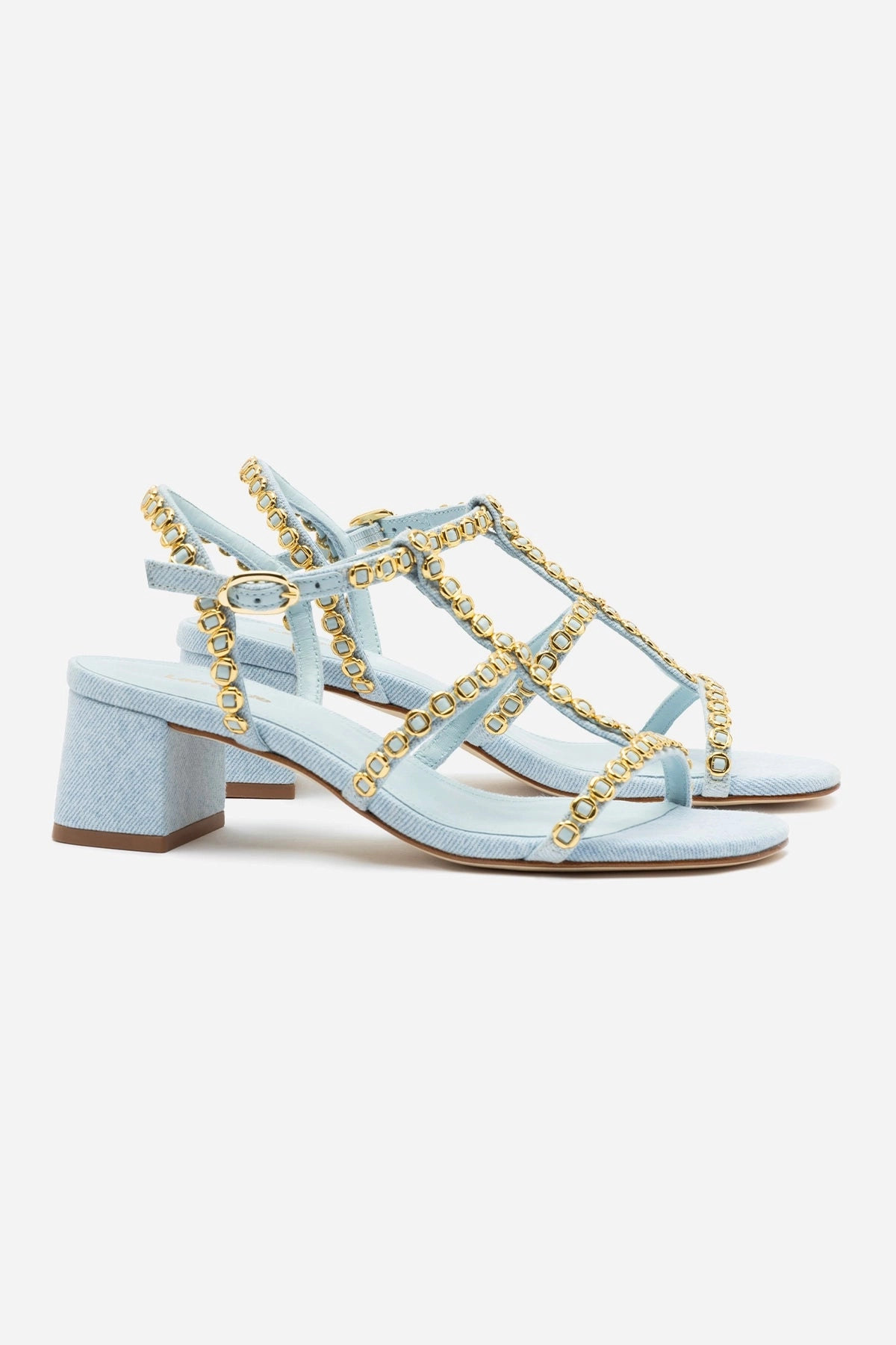 Milanina Block Sandal In Maya Denim River Cross Easy To Clean