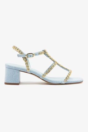 Quick Dash Milanina Block Sandal In Maya Denim