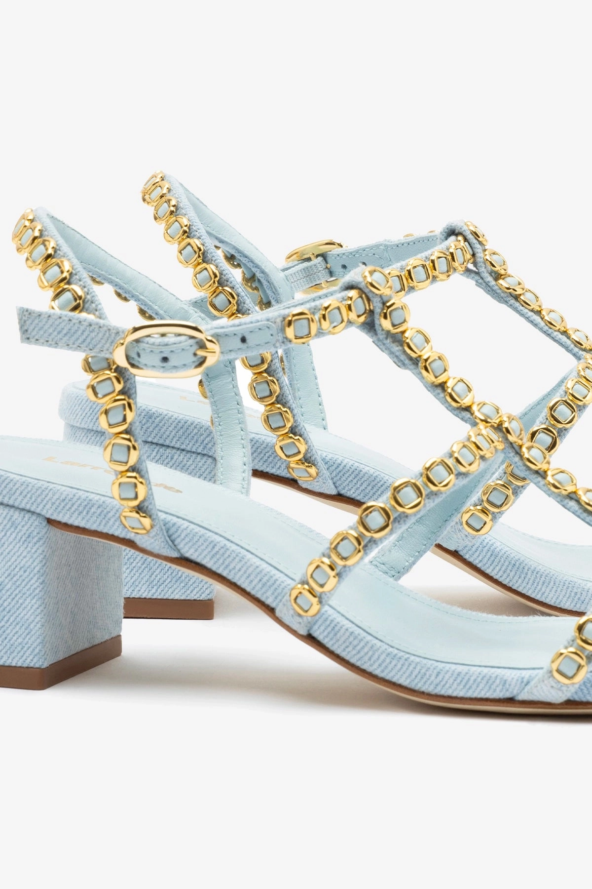 Snow Warm Milanina Block Sandal In Maya Denim
