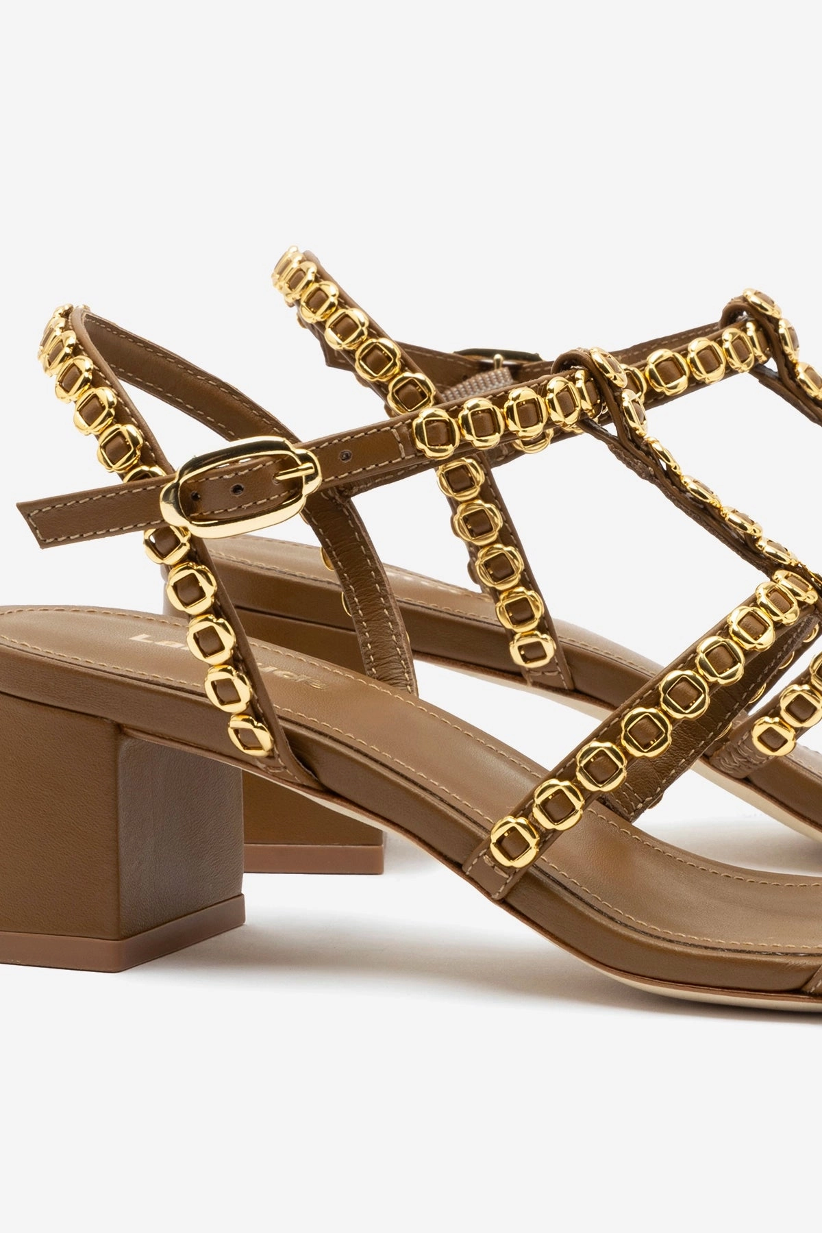 Non Weighted Movement Milanina Block Sandal In Russet Leather