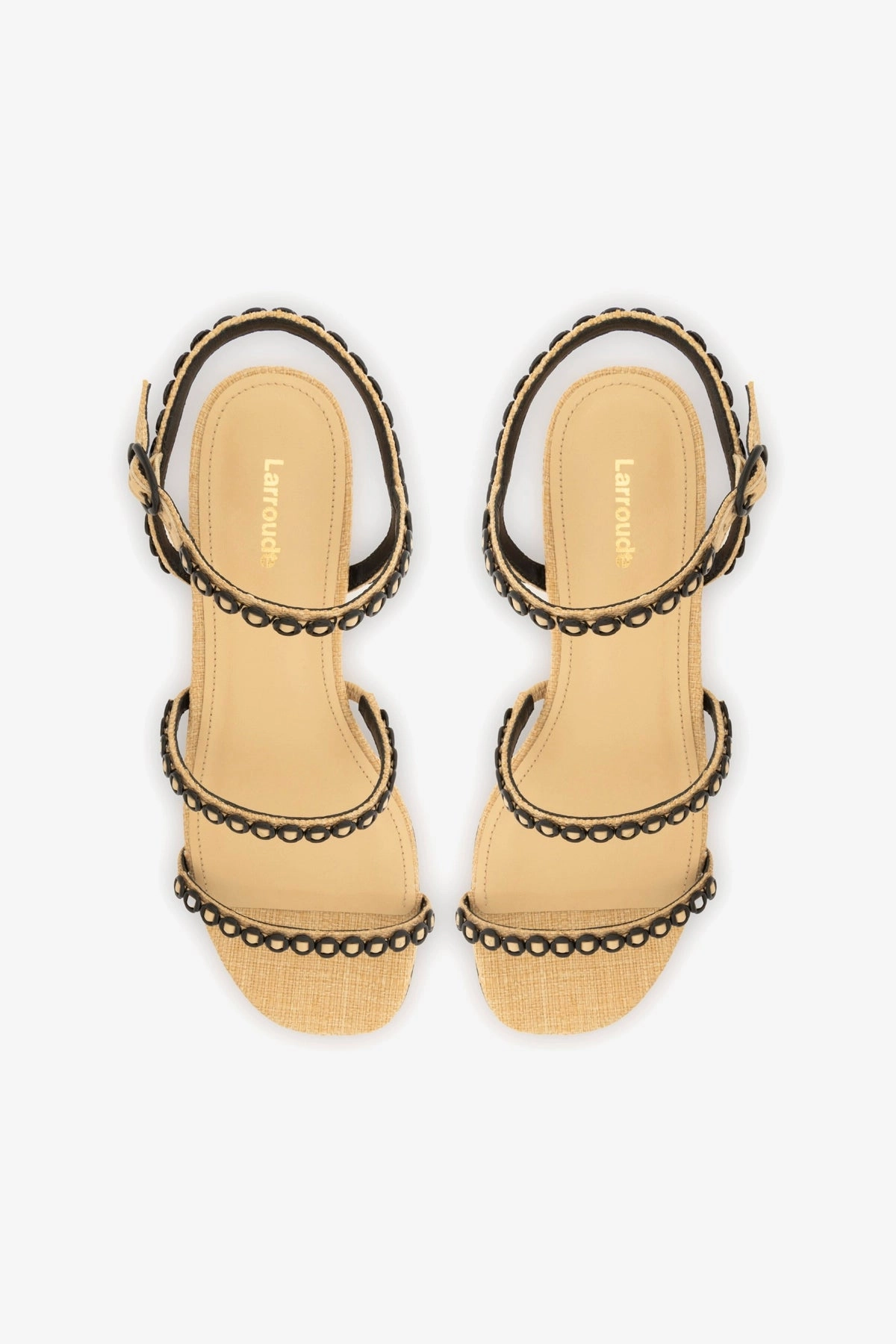 Milanina Flat Sandal In Beige Raffia Global Fit