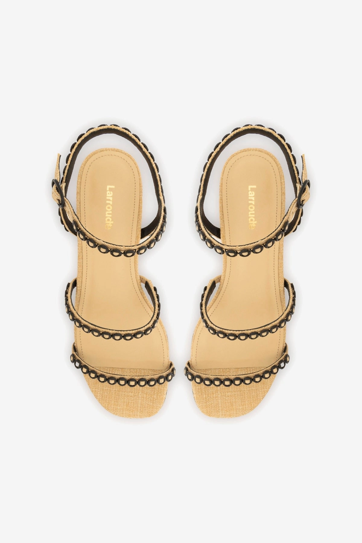 Milanina Flat Sandal In Beige Raffia Formal Mode Mesh Cool