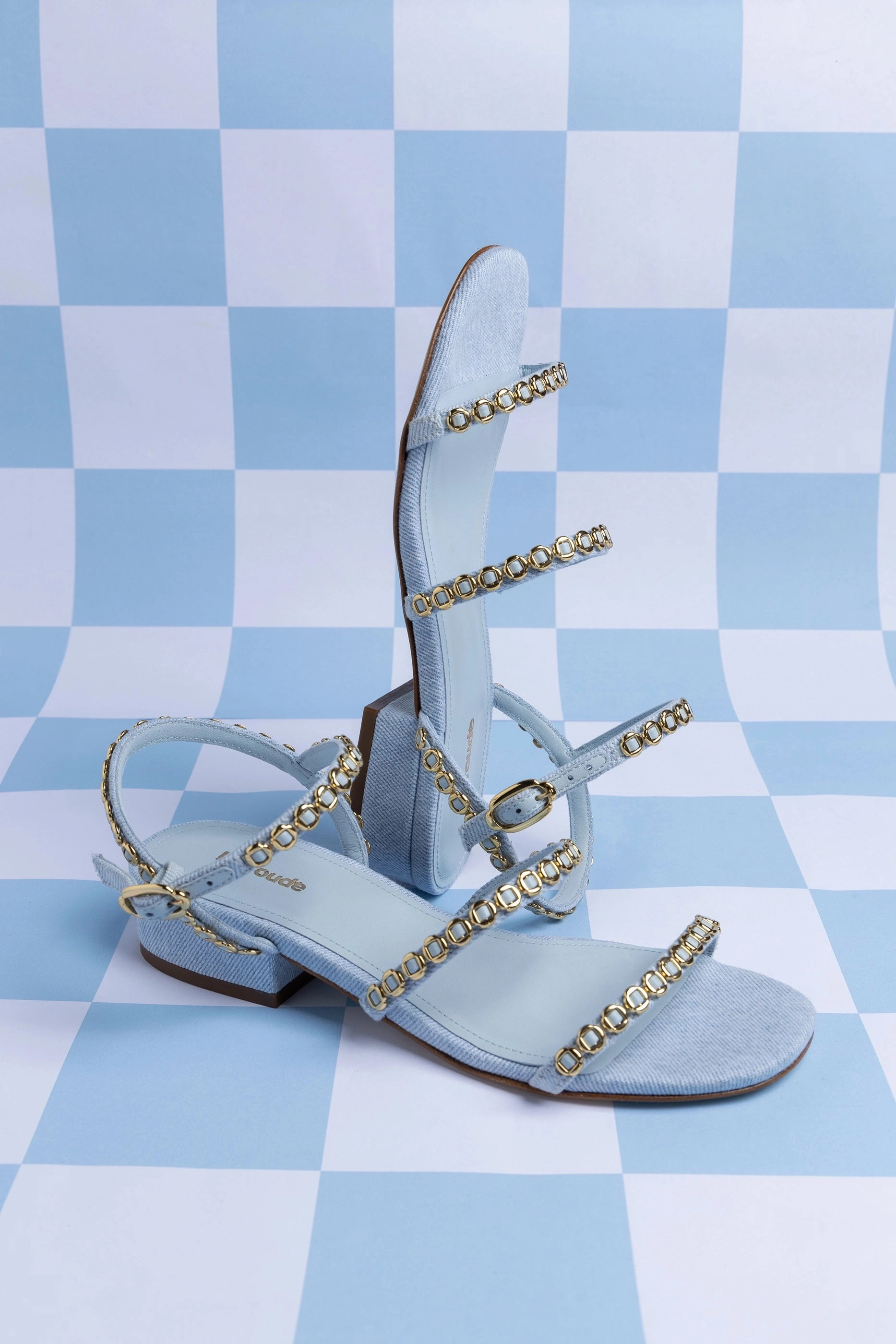Low Impact Design Milanina Flat Sandal In Maya Denim