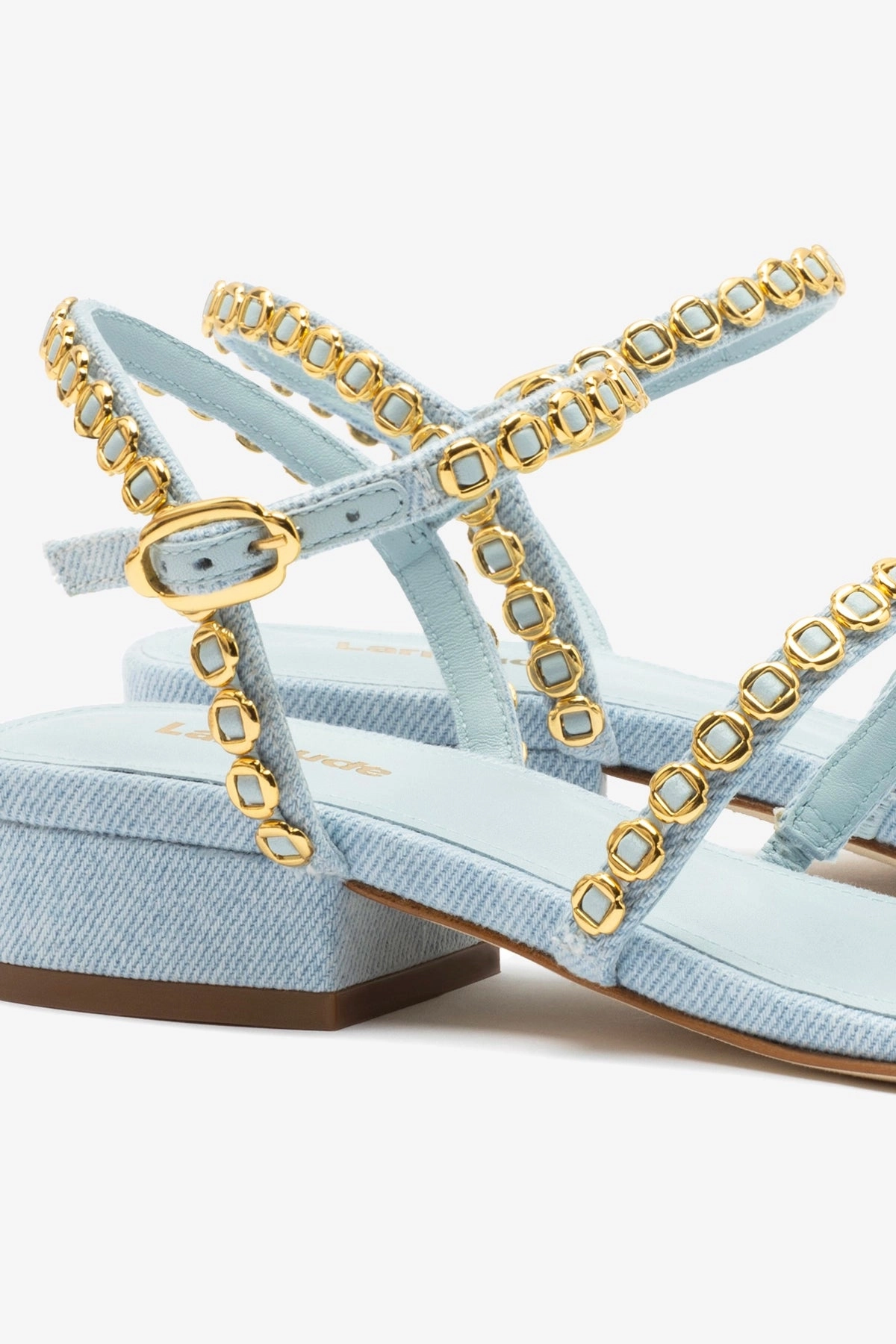 Milanina Flat Sandal In Maya Denim Comfort Padding Impact Resistance