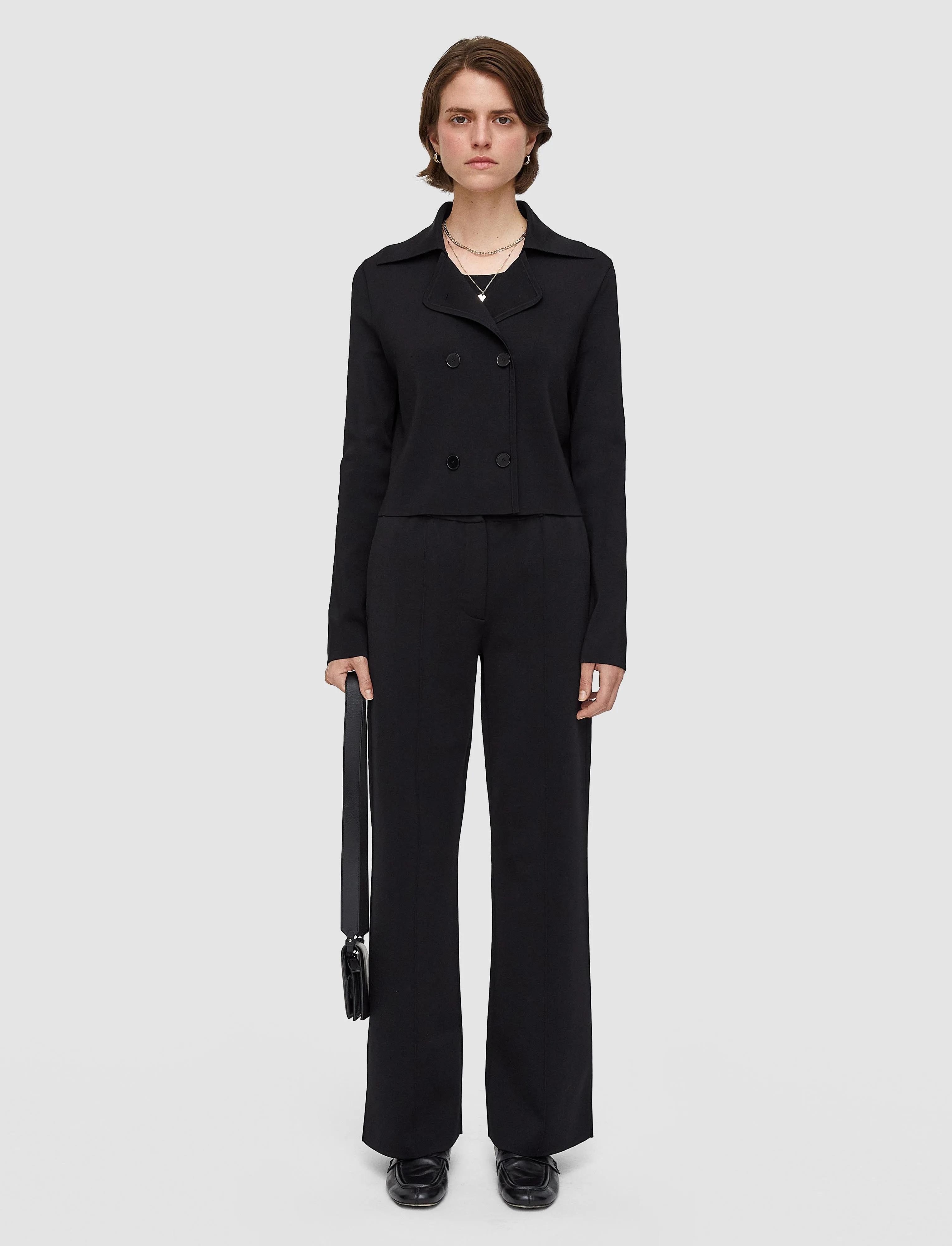 Milano Knit Stretch Short Jacket Reinforced Hemline