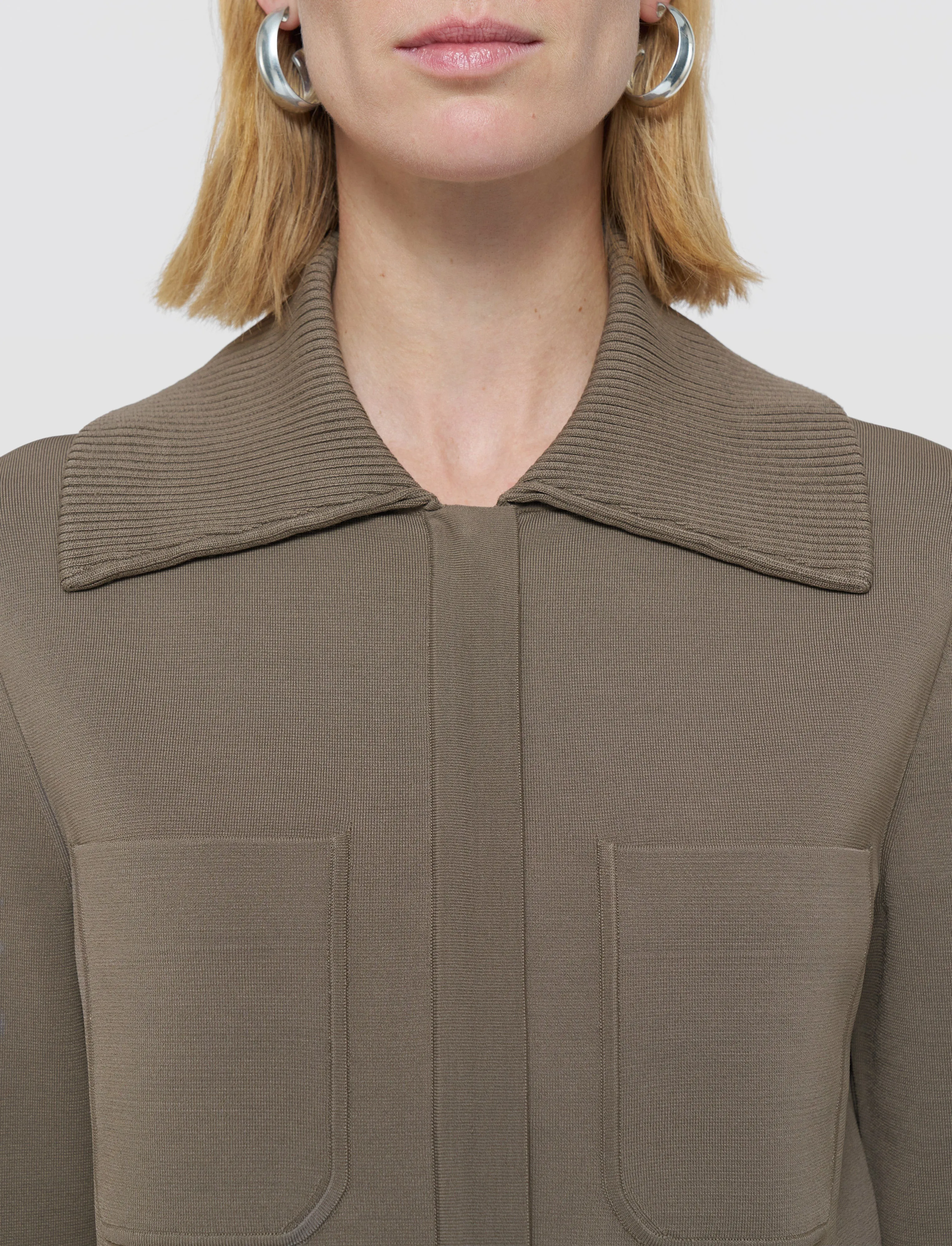 Milano Knit Stretch Short Jacket Office Comforted