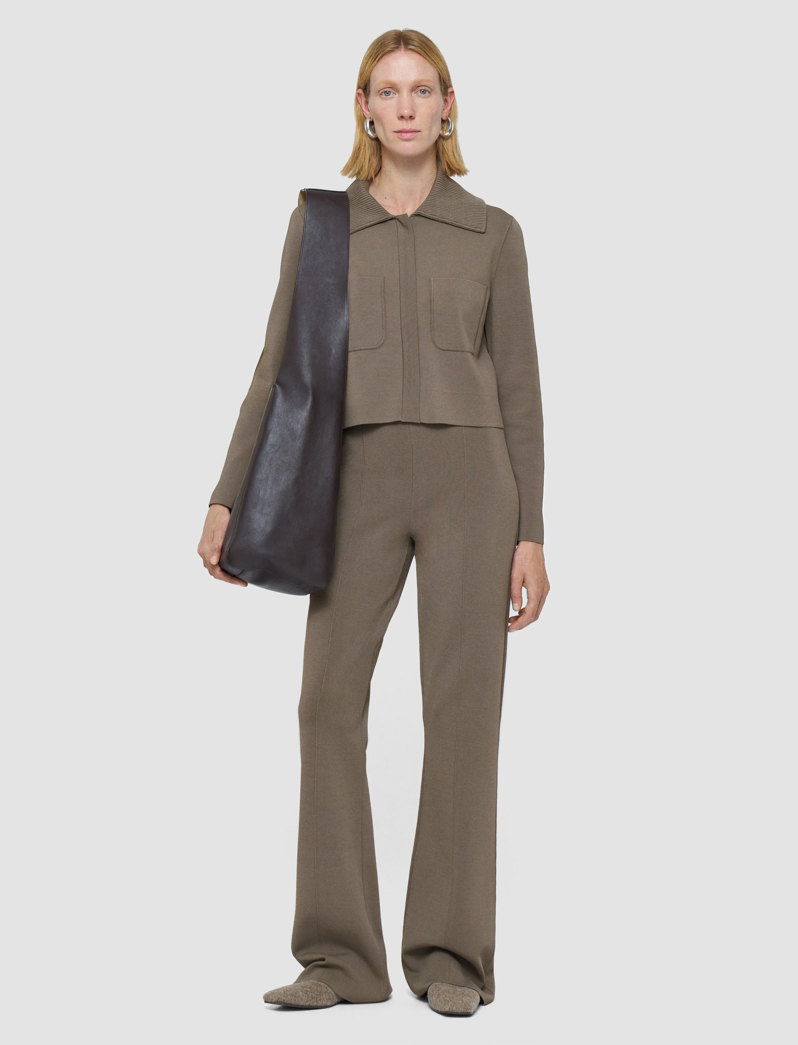 Layered HeatTrap Stitching Milano Knit Stretch Trousers