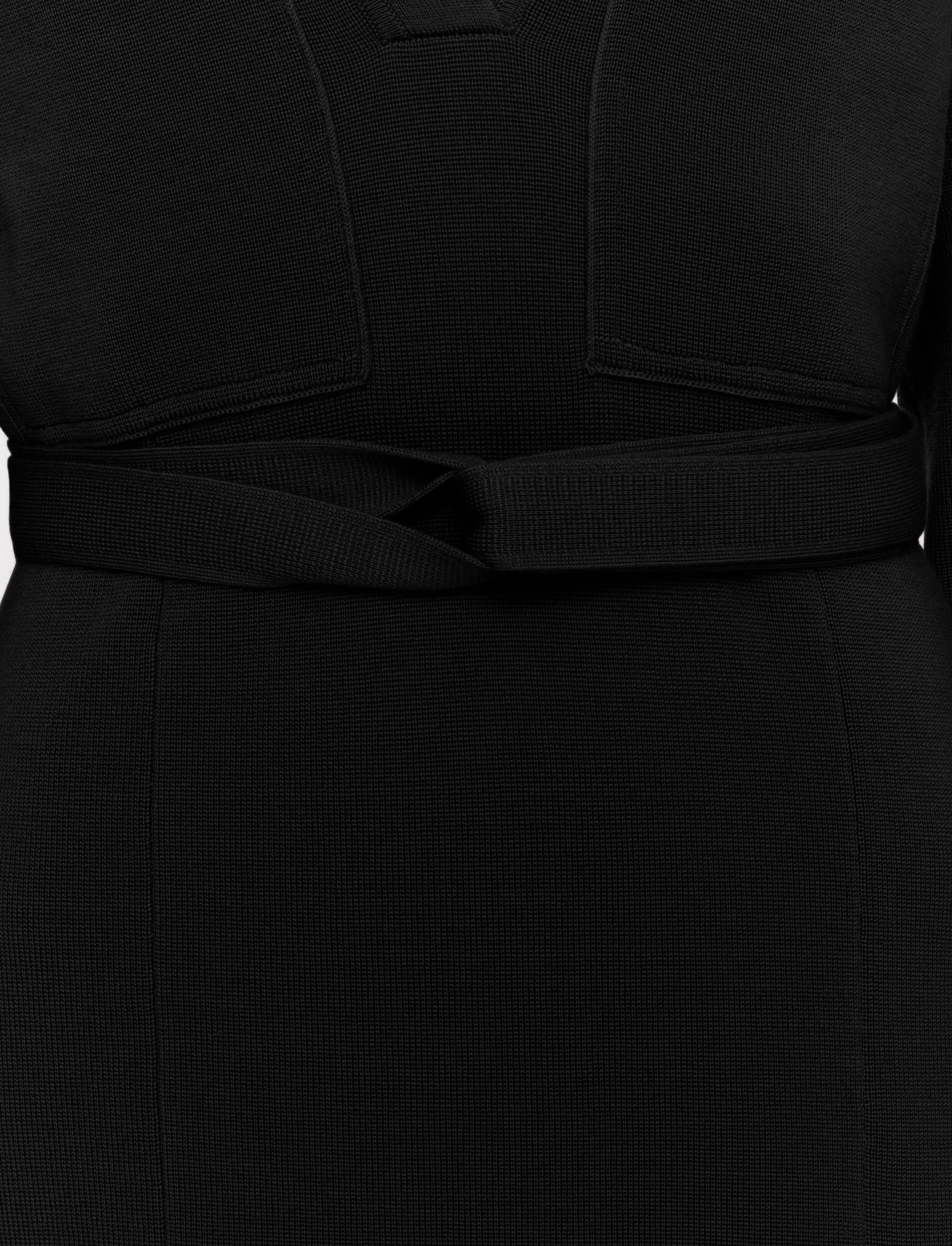 Milano Knitted Wool Dress Zigzag Stitch Detail Minimal Warmth