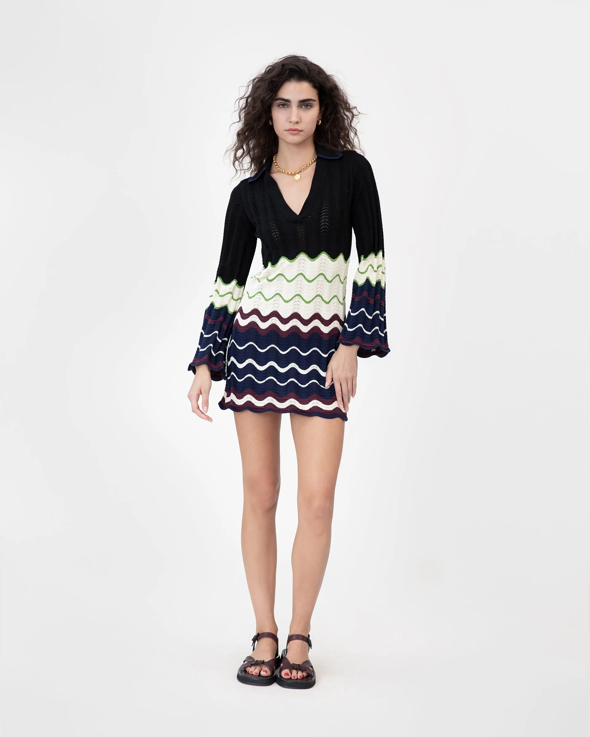 Hooded Knit Variation Water Repellent Treatment Miles Dress