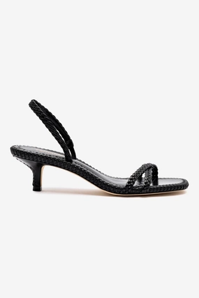 Mini Annie Sandal In Black Leather City Pace Height Plus
