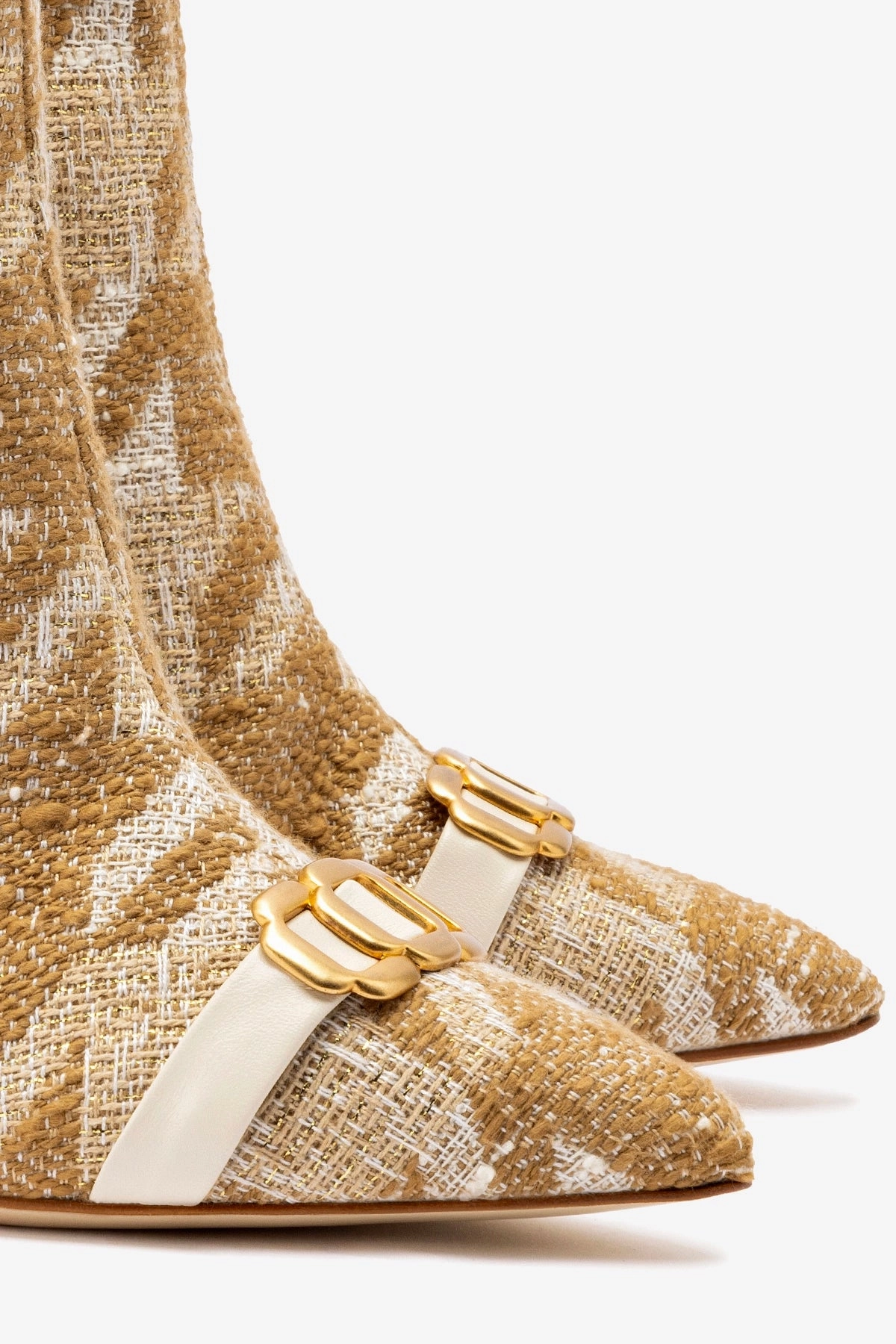 Month Strong Mini Kate Boot In Latte Houndstooth Fabric