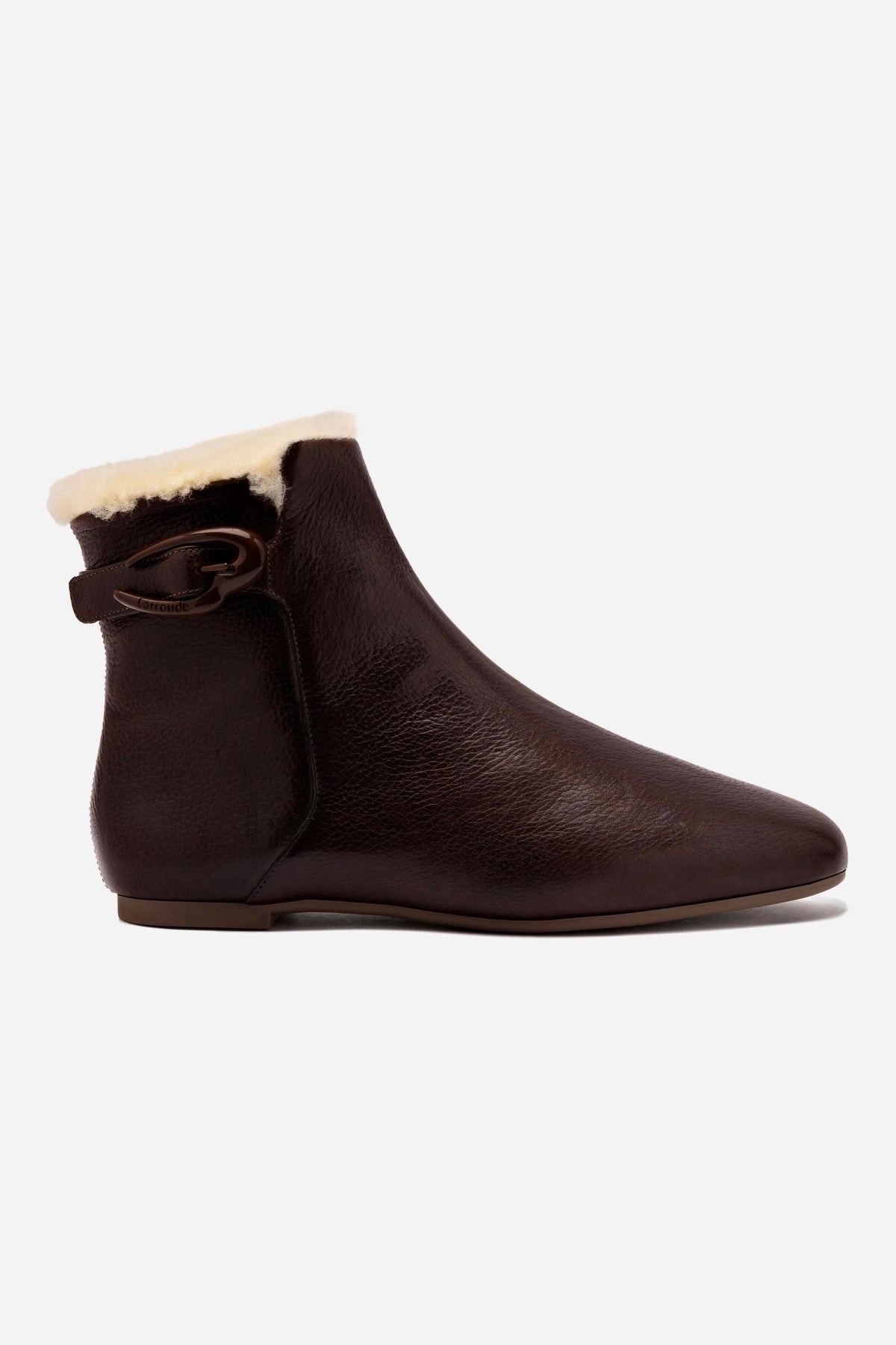 Barefoot Feel Design Mini Verona Boot In Brown Leather And Natural Shearling