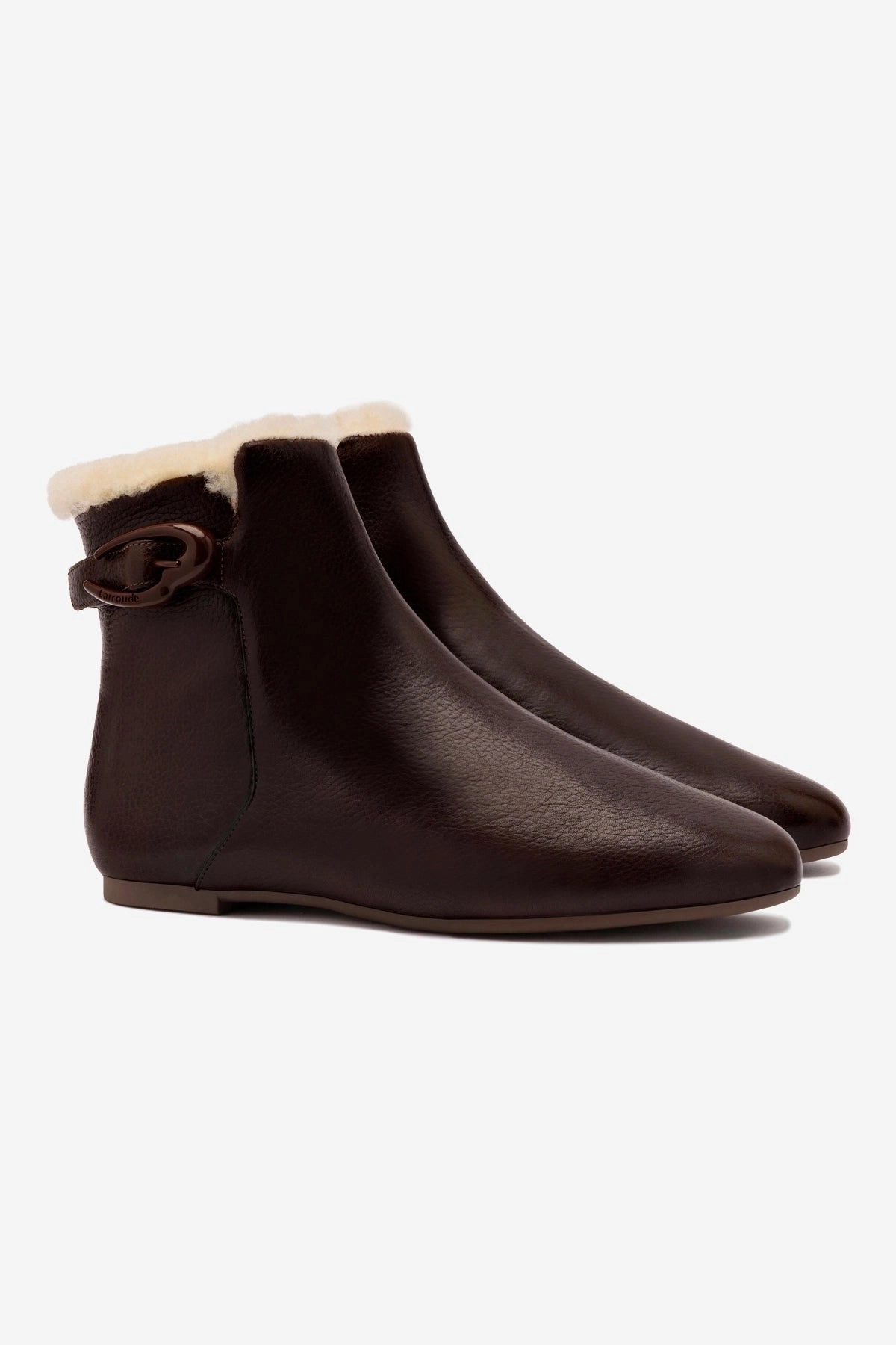 Look Ready Mini Verona Boot In Brown Leather And Natural Shearling