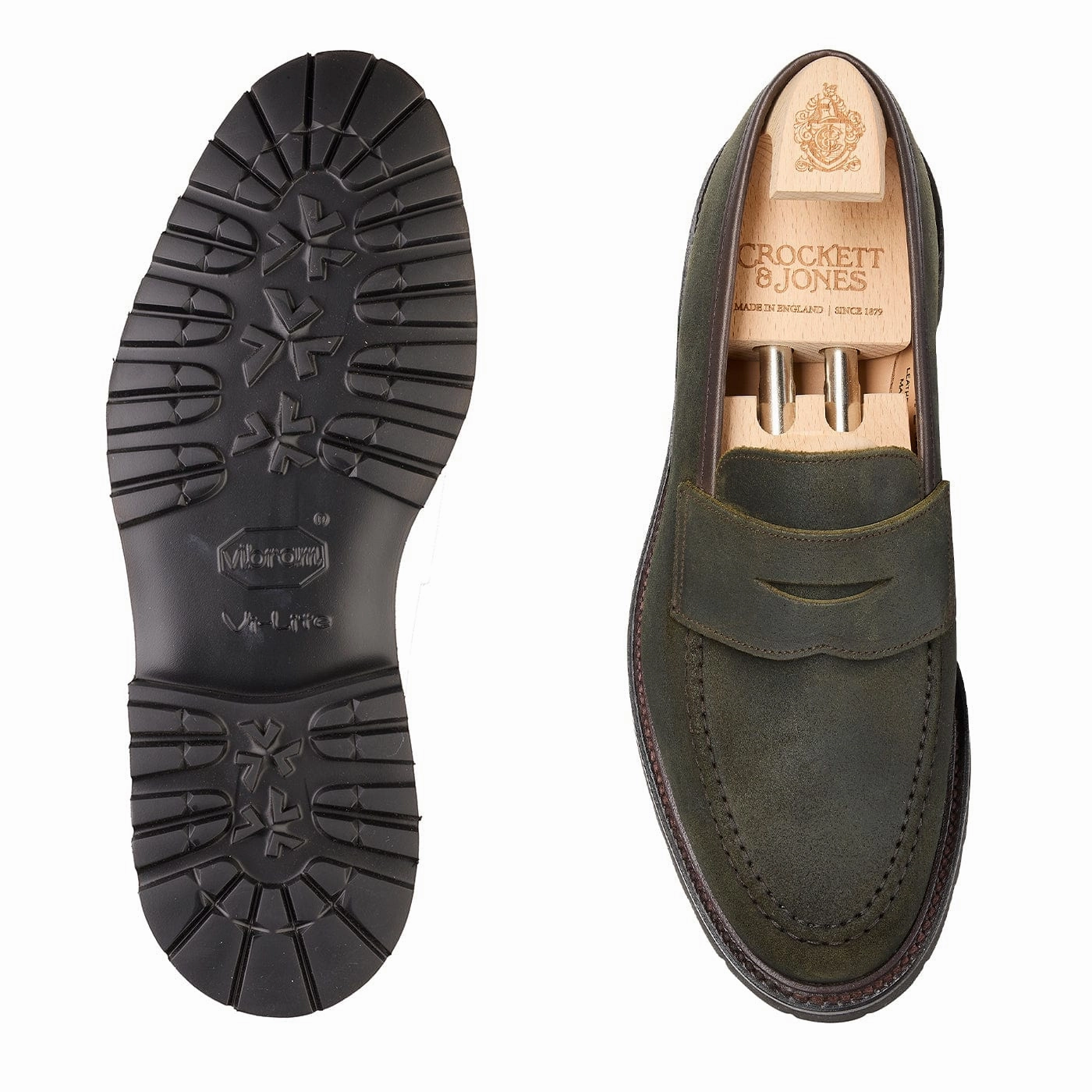 Stylish Metal Edge Boston 2 Green Rough-Out Suede