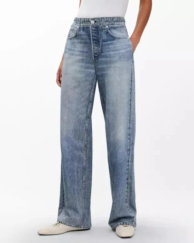 Miramar Wide Leg Pant Scarlet Stone Wash Finish