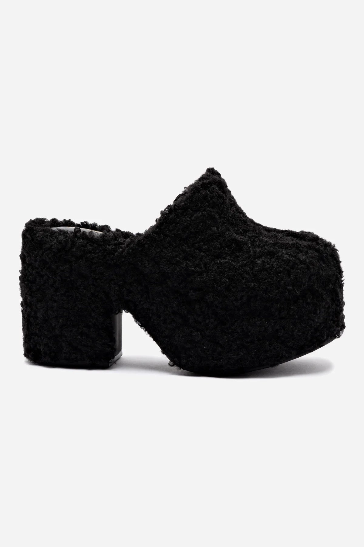 Grace Walk Miso Clog In Black Shearling