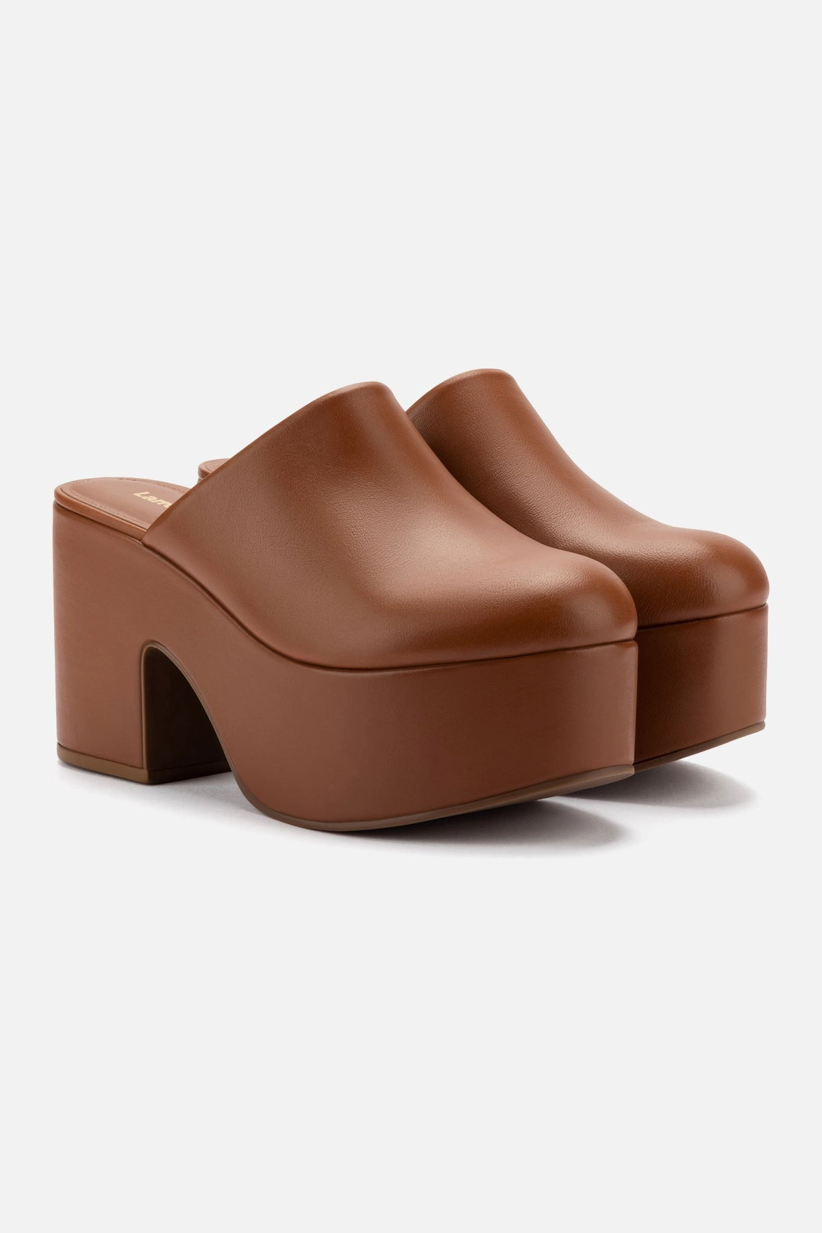 Miso Platform Clog In Caramel Leather shape fit