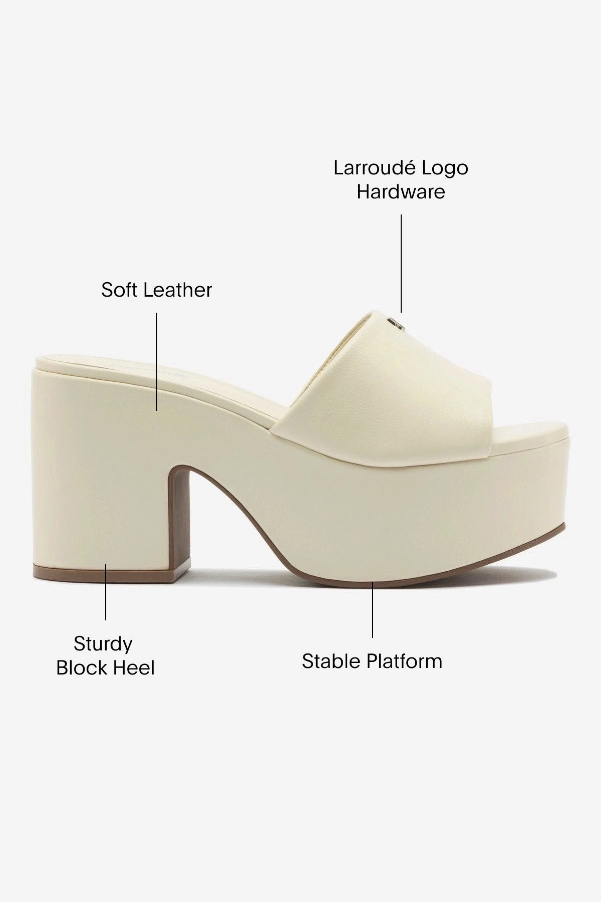 Miso Platform Mule In Ivory Leather Performance