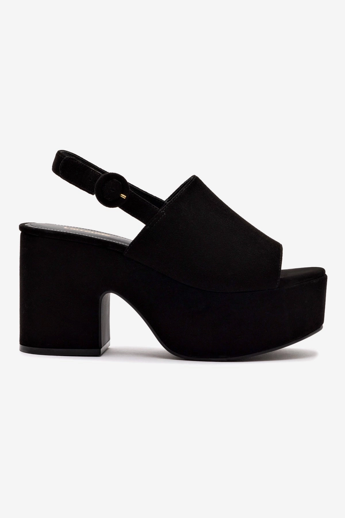 Street Mood Impact Dispersion System Miso Platform Sandal In Black Suede