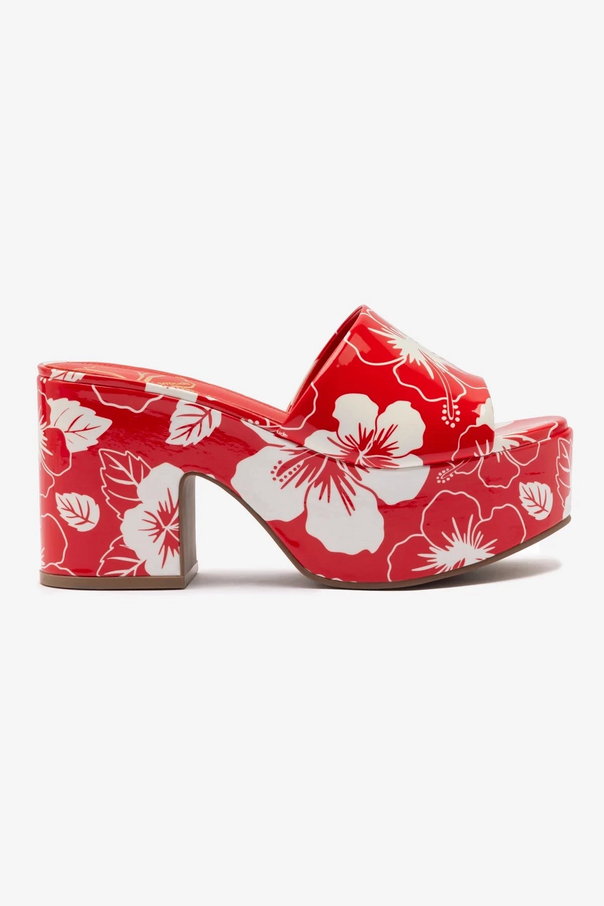 Miso Platform Sandal In Scarlet Printed Leather Spring Jump
