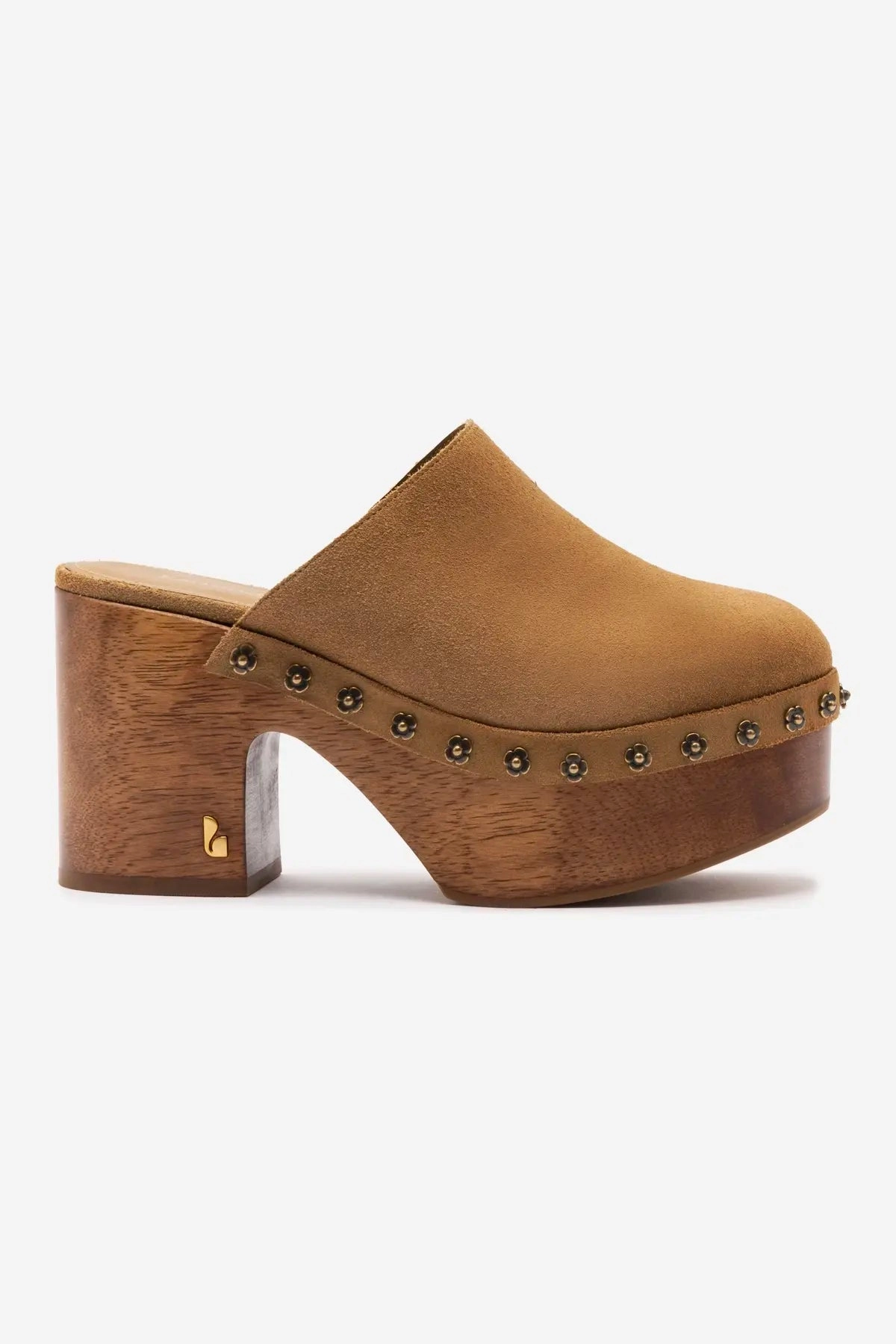 Miso Wooden Platform Clog In Peanut Suede Dad Pick
