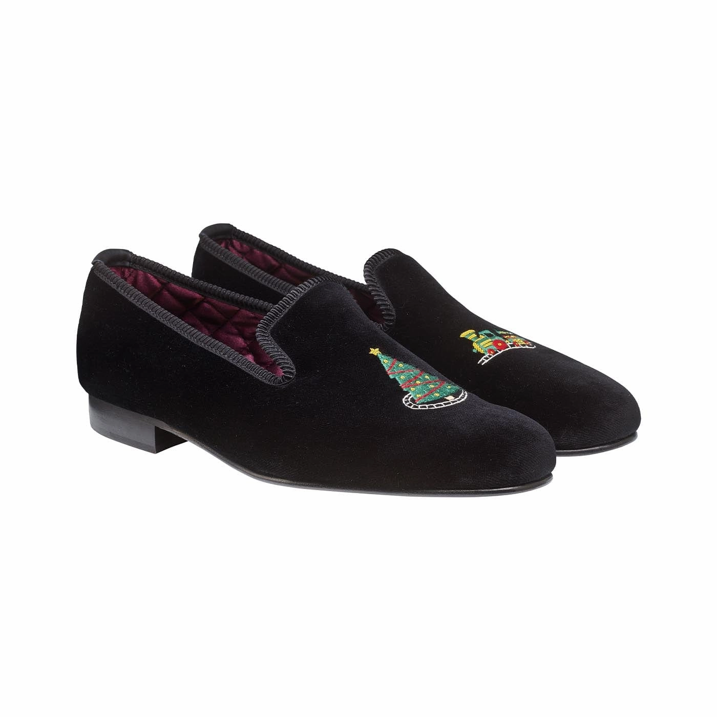 Christmas Tree Black Velvet Effortless Step Shoes Foot Support