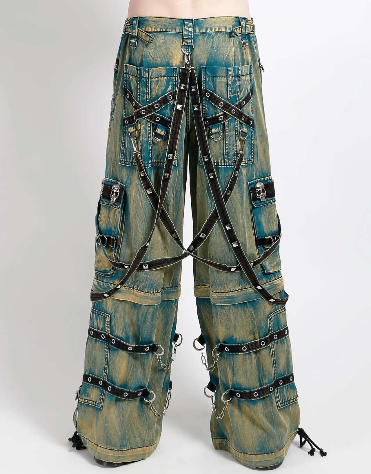 SKULL STUD PANT BLUE SKY WASH Simple Style