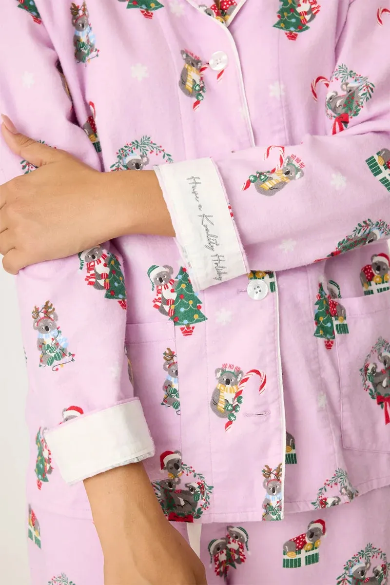 Koality Holiday Flannel PJ Set Airflow Mesh Lining Versatile Layering