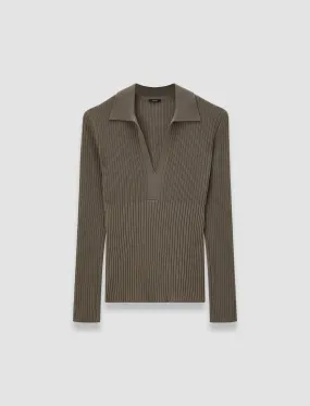 Daily Warmth Merino Rib Knit Polo Top