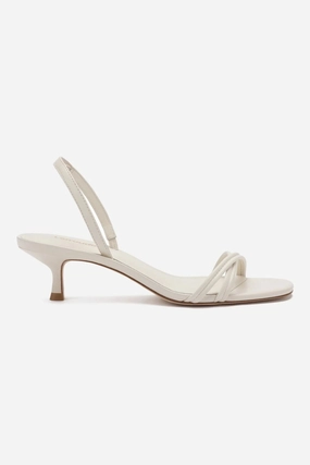 Wide toe box Mini Annie Sandal In Ivory Leather
