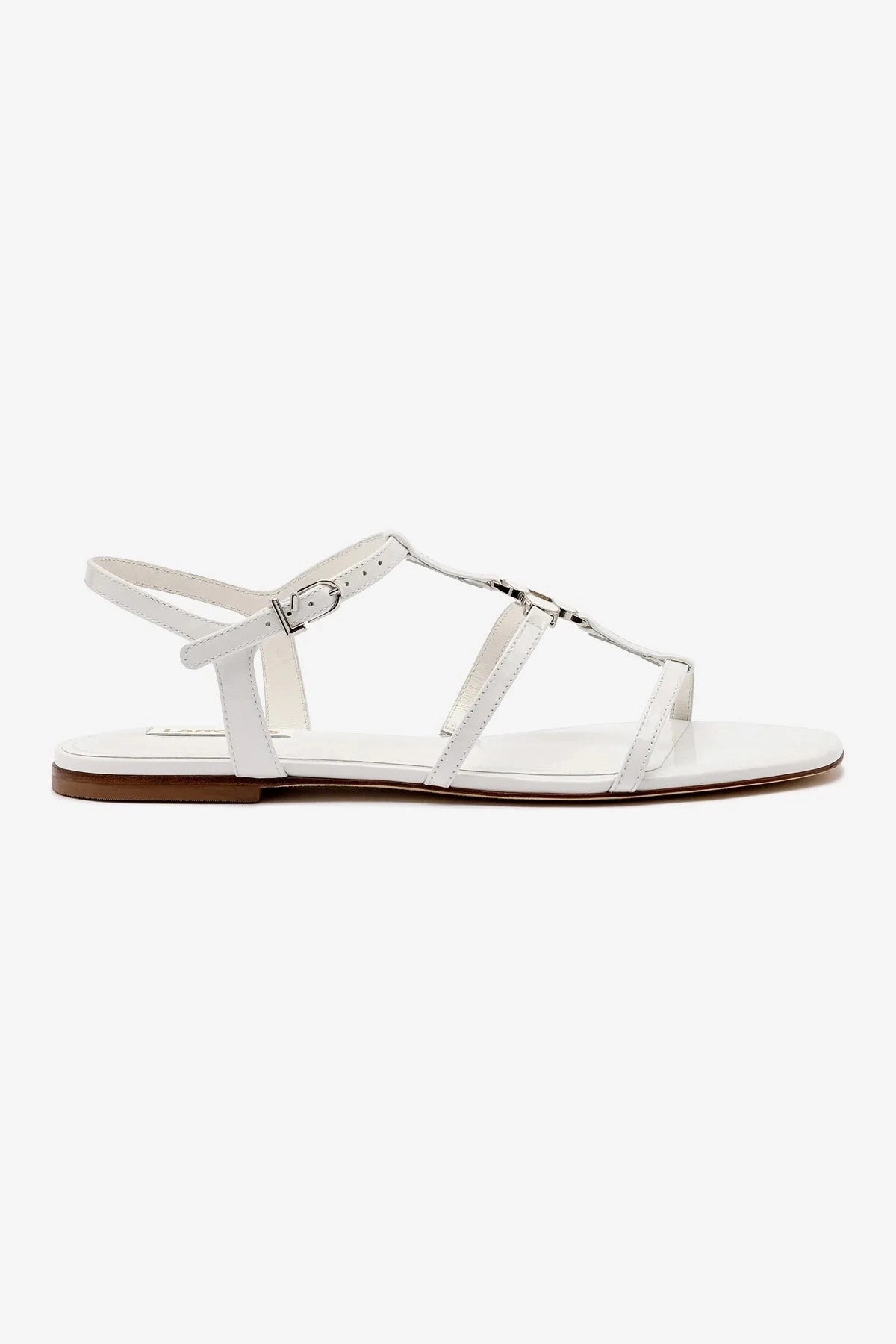 Classic Base School Day Hana Flat In White Patent Leather