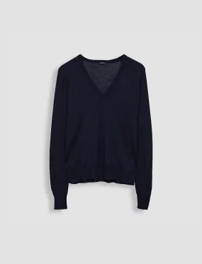 Minimalist Aesthetic Weekend Classic Cashair V Neck Jumper