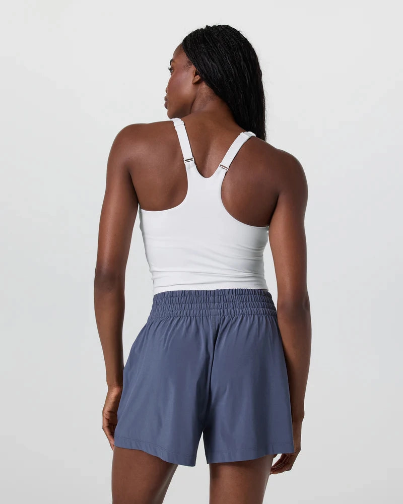 vuori Women's Dynamic Tank in White UV protection layer Simple Cut