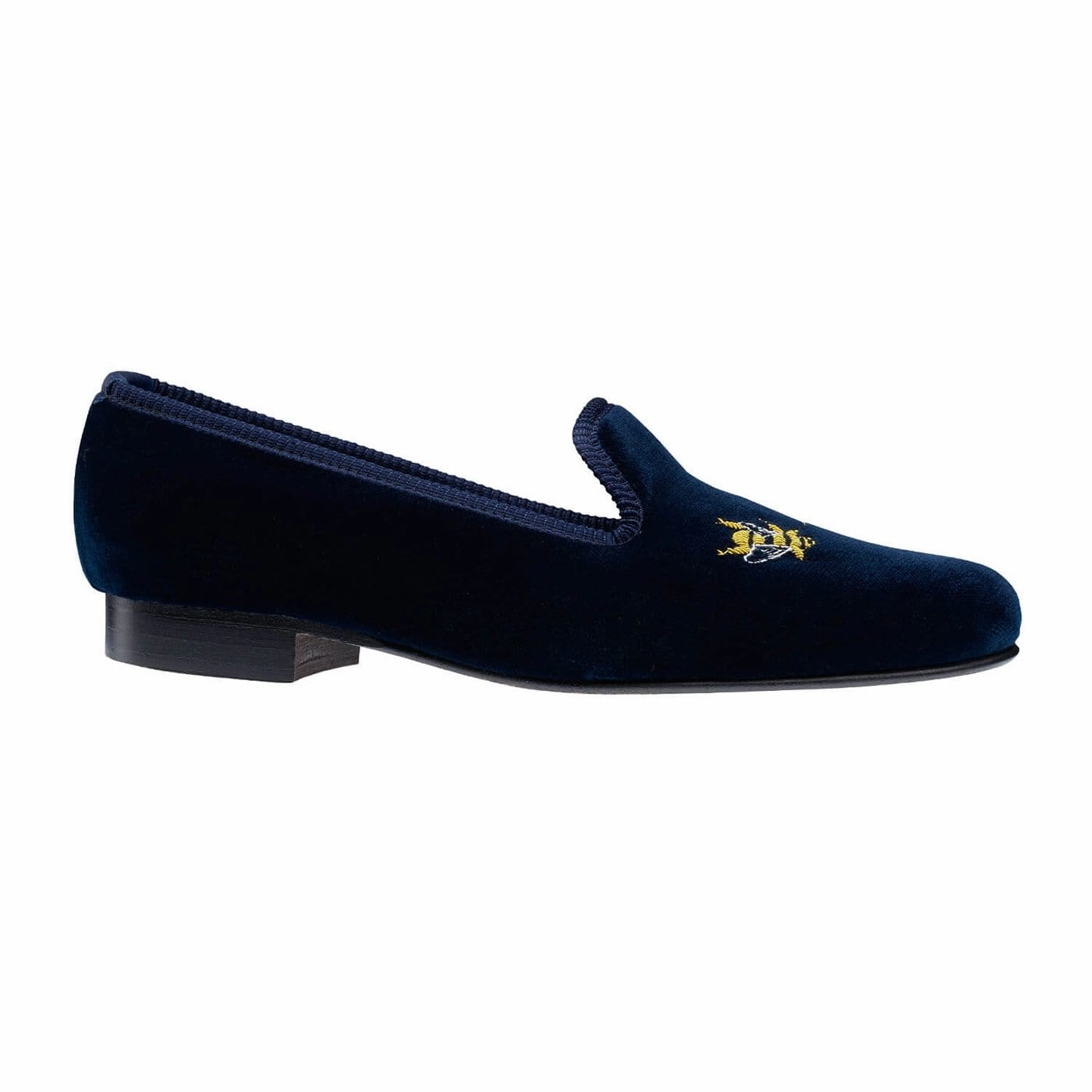 Slip On Pastel tone Bees Navy Velvet