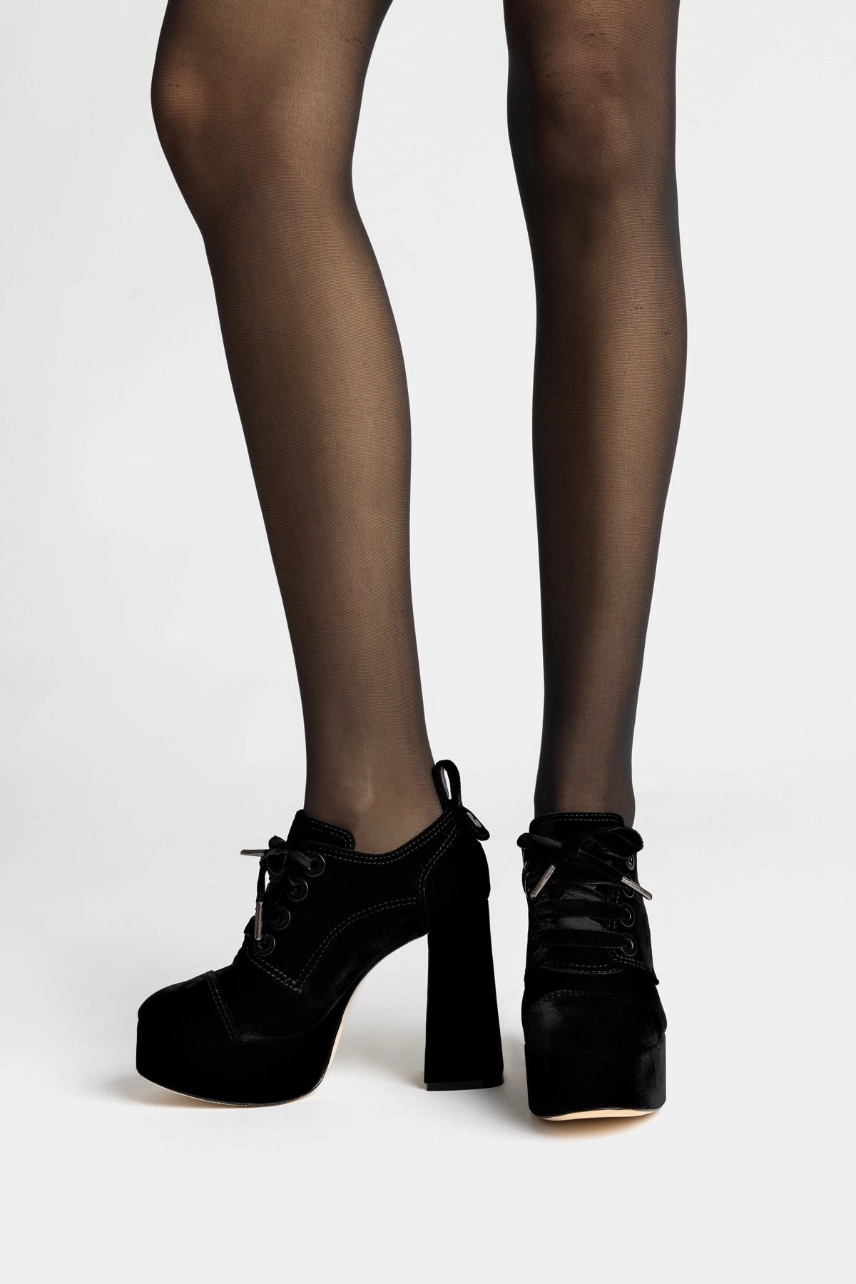 Sustainable Leather Show Stage Eleonor Bootie In Black Velvet