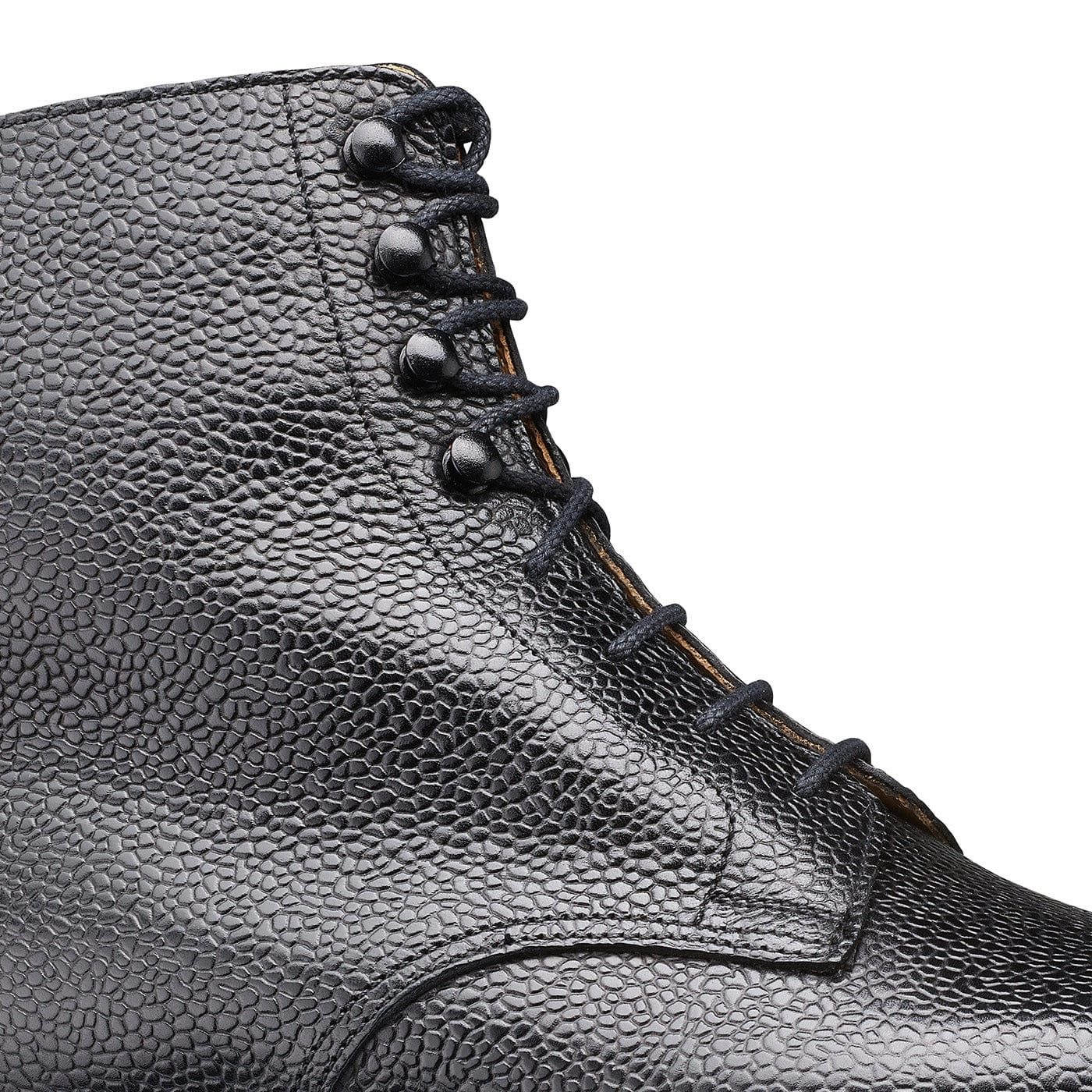 Coniston Black Scotch Grain Anti Fatigue Footbed Heel Stabilizer