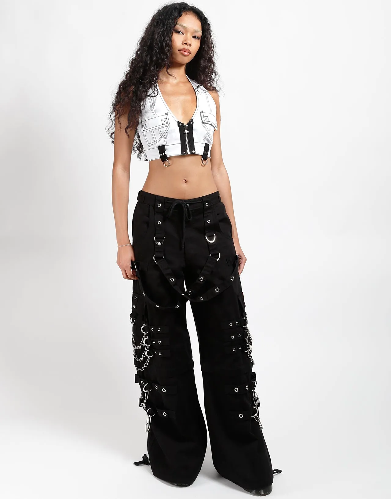 Bonded Hemline Sustainable Fabric Blend POWER HALTER WHITE