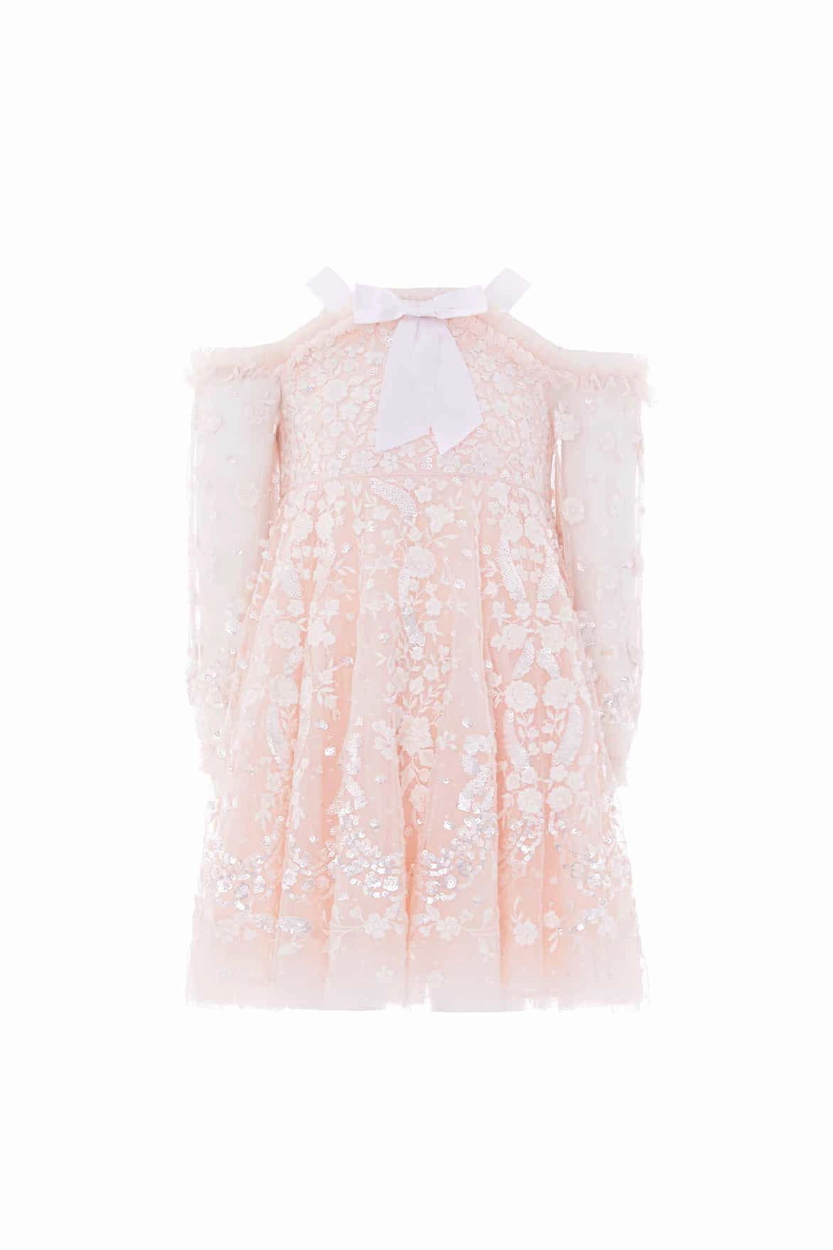 ElasticTrimming Adeline Off-Shoulder Kids Dress