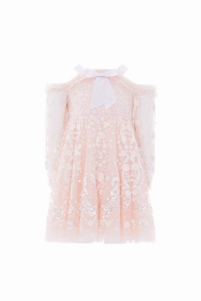 ElasticTrimming Adeline Off-Shoulder Kids Dress