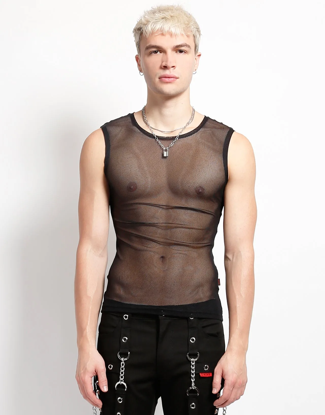 MUSCLE TANK FISHNET TwoToneEffect