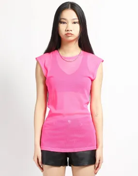 MUSCLE TANK FISHNET PINK ColorfastMaterial
