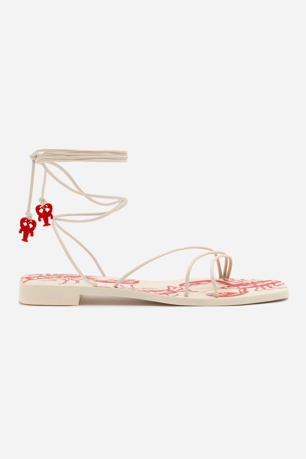 Wave Flow Street Glow Nadia Flat Sandal In Ivory Leather