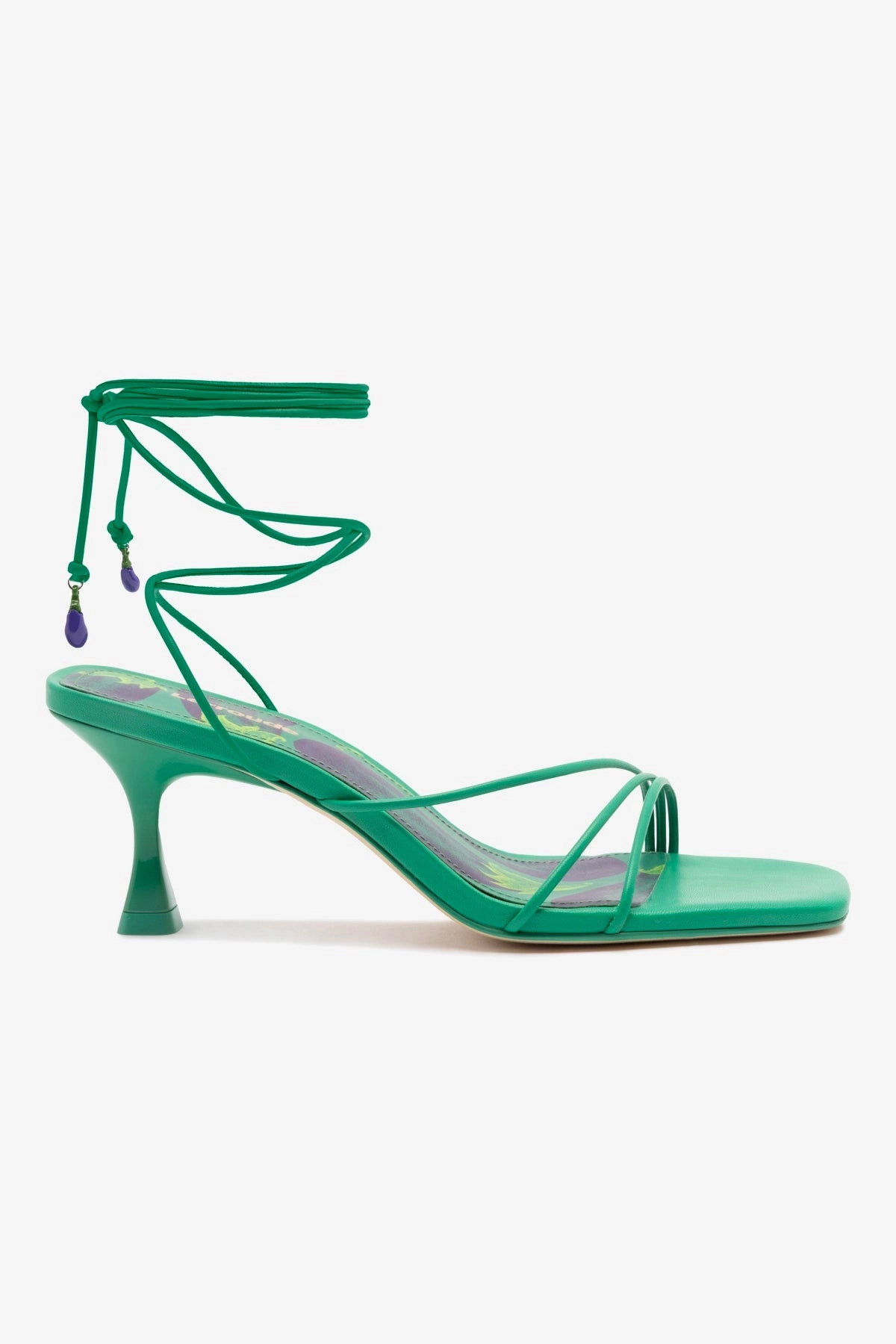 Nadia Sandal In Green Leather Smooth ride Rolling Motion Sole