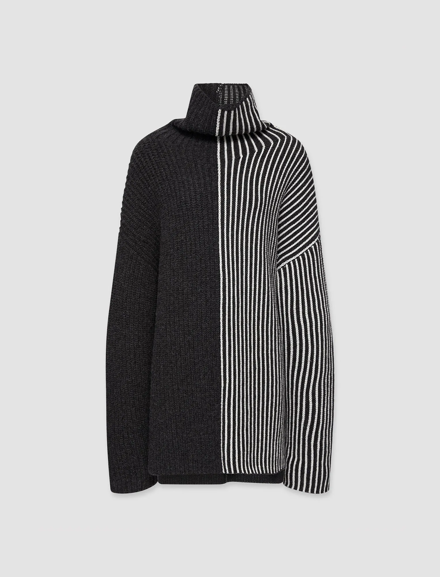 Graphic Cardigan Stitch High Neck Jumper Daily Layered