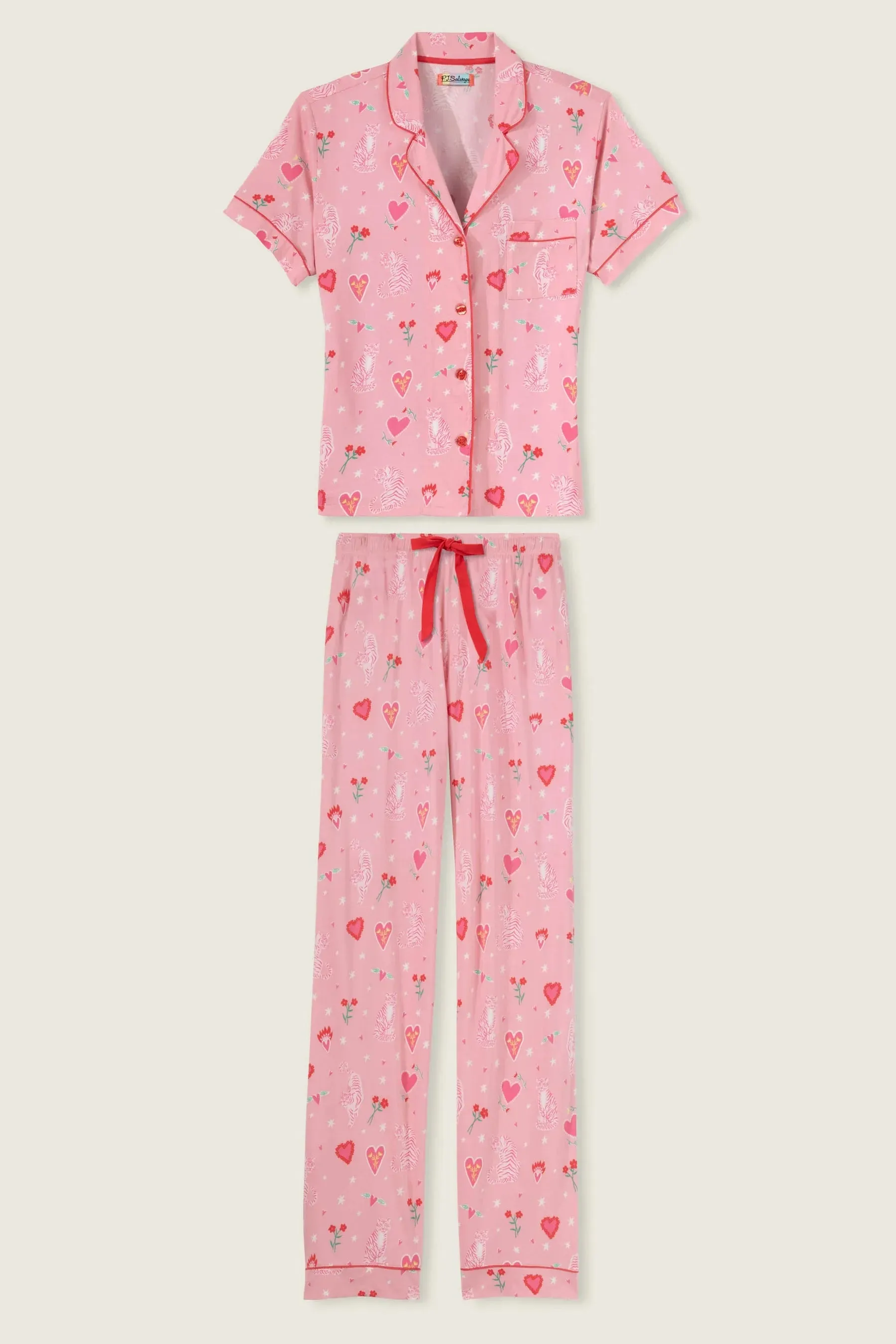 Whimsy Tiger PJ Set Comfortable Cotton