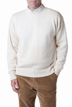 Yachtsman Crewneck Sweater Cream Thermal Retention Non Abrasive Zipper