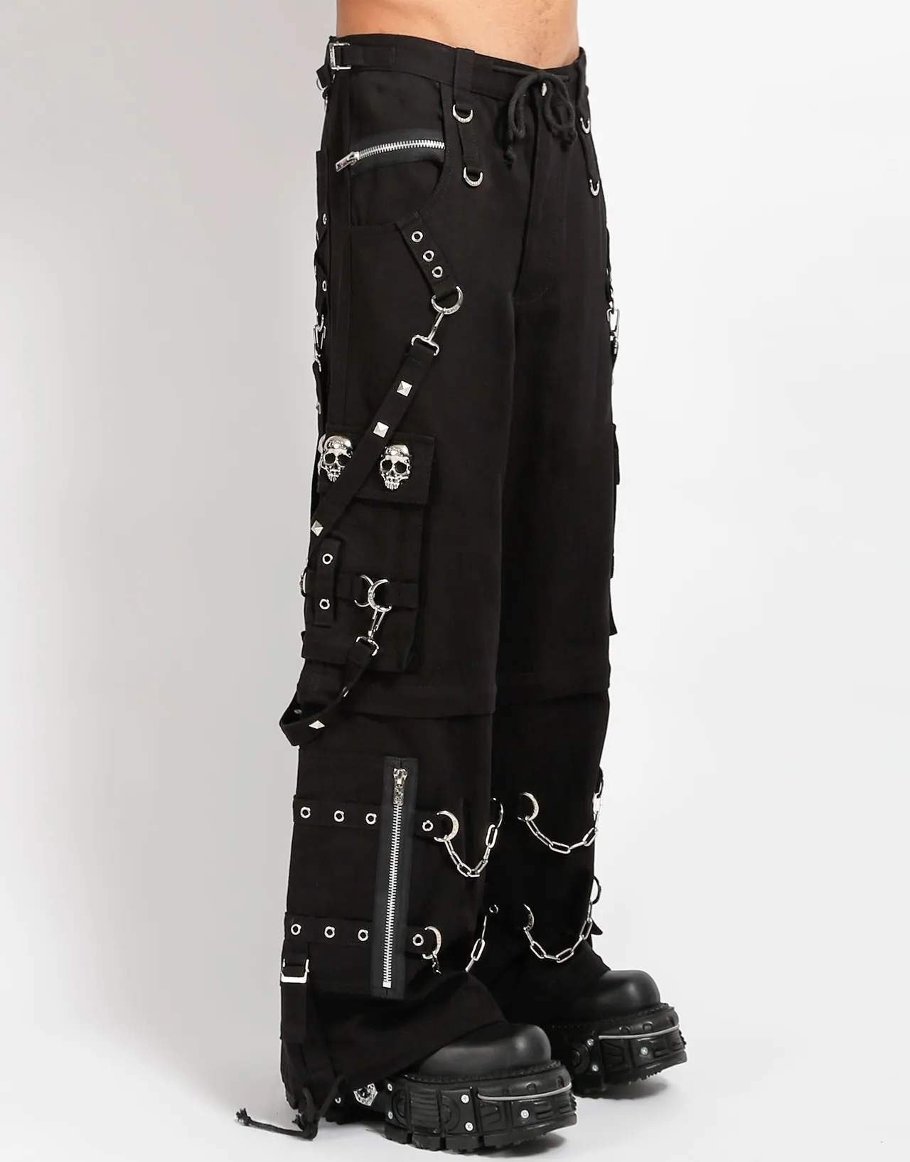 SKULL DENIM STUD PANT Comfortable Waistband